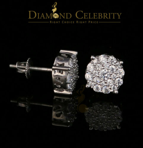 DiamondCelebritees 925 Sterling White Silver 1.22ct Cubic Zirconia Round Women's Stud Earrings
