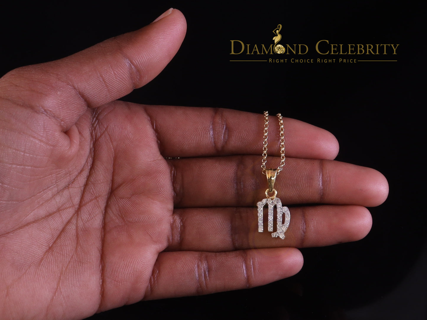 DiamondCelebritees 0.68ct Cubic Zirconia Silver Yellow VIRGO SEPTEMBER Month Pendant Men & Women
