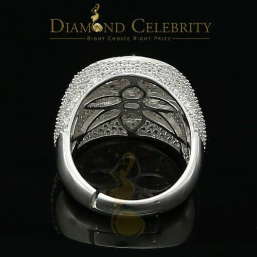 DiamondCelebritees Men's 12.5ct Cubic Zirconia white Silver Round Adjustable Ring From SZ 11 to13