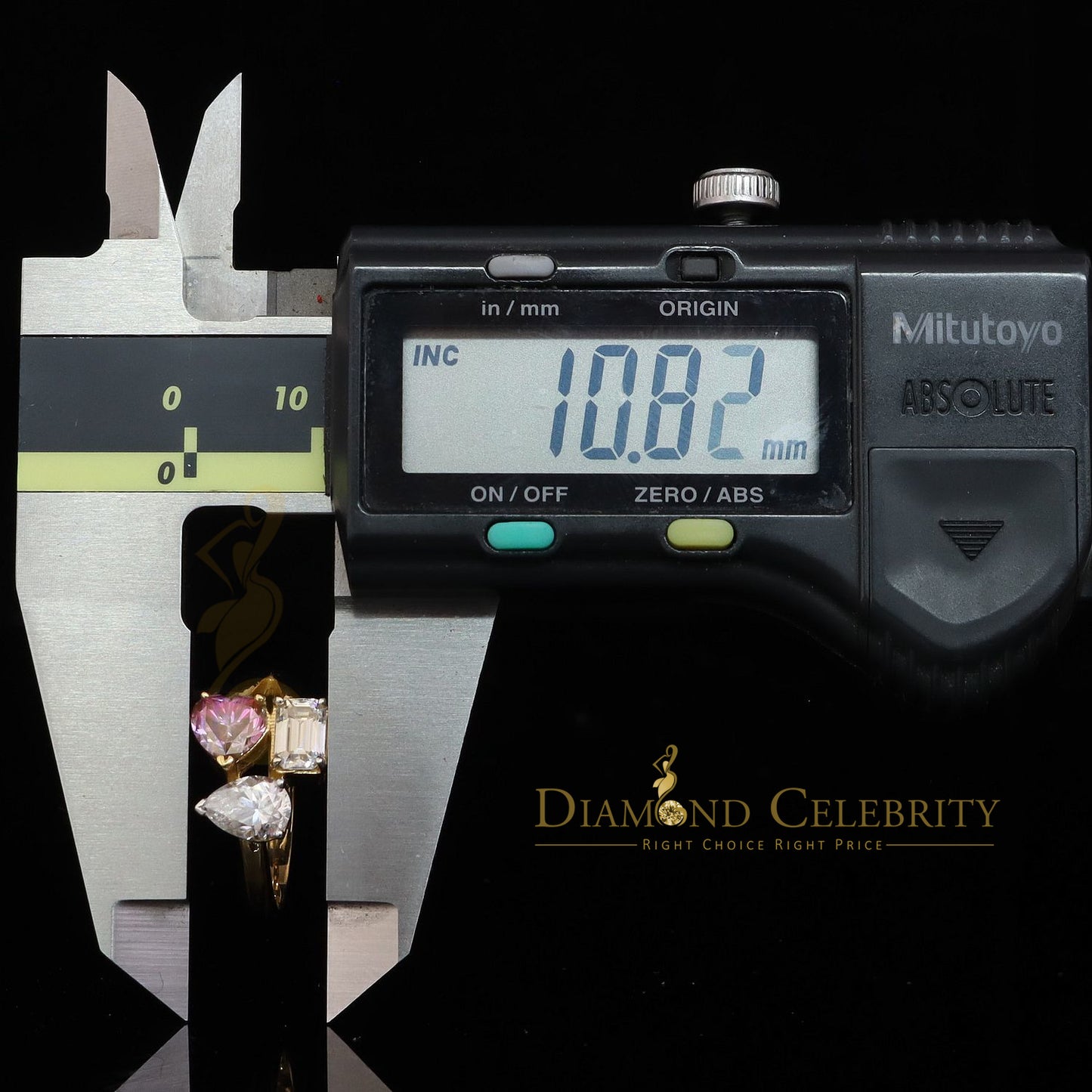 DiamondCelebritees 2.50CT Women's 925 Silver Yellow VVS D Pink & White Moissanite Toi Moi Ring SZ7