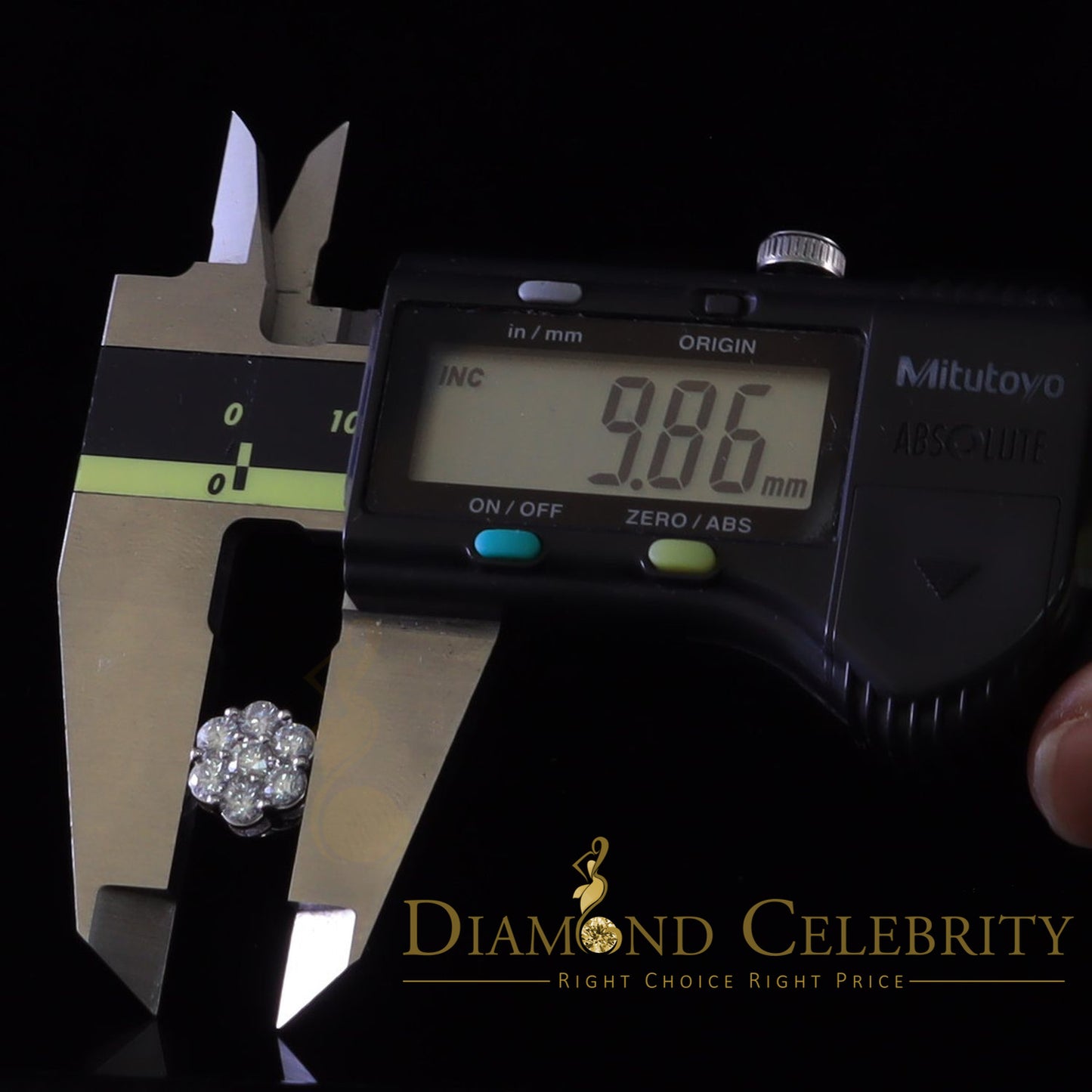 DiamondCelebritees Real Moissanite VVS 'D' Color 2.25 ct 10k Real White Gold Stud FLORAL Earrings
