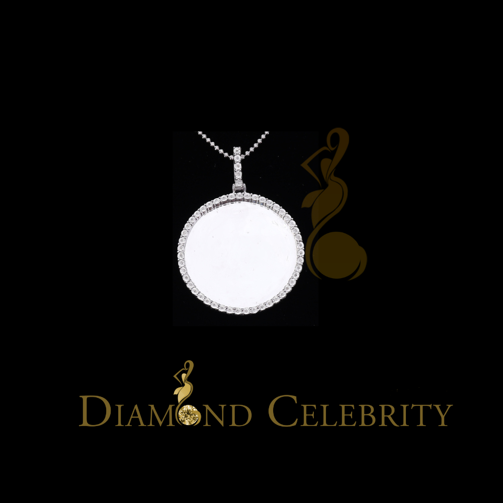DiamondCelebritees Real 0.25ct Diamond 925 Sterling Silver 2" PICTURE Charm Fashion White Pendant