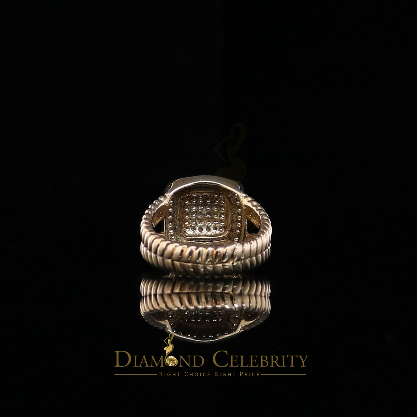 DiamondCelebritees 1.33ct Yellow Silver Square Cubic Zirconia Womens Adjustable Ring From SZ 8 to10