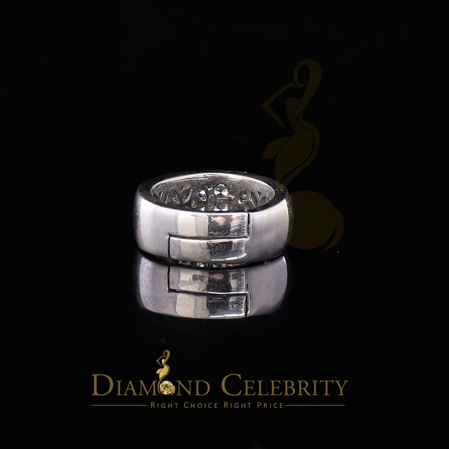 DiamondCelebritees Men's 3.0ct Cubic Zirconia white Silver Round Adjustable Ring From SZ 8 to 10