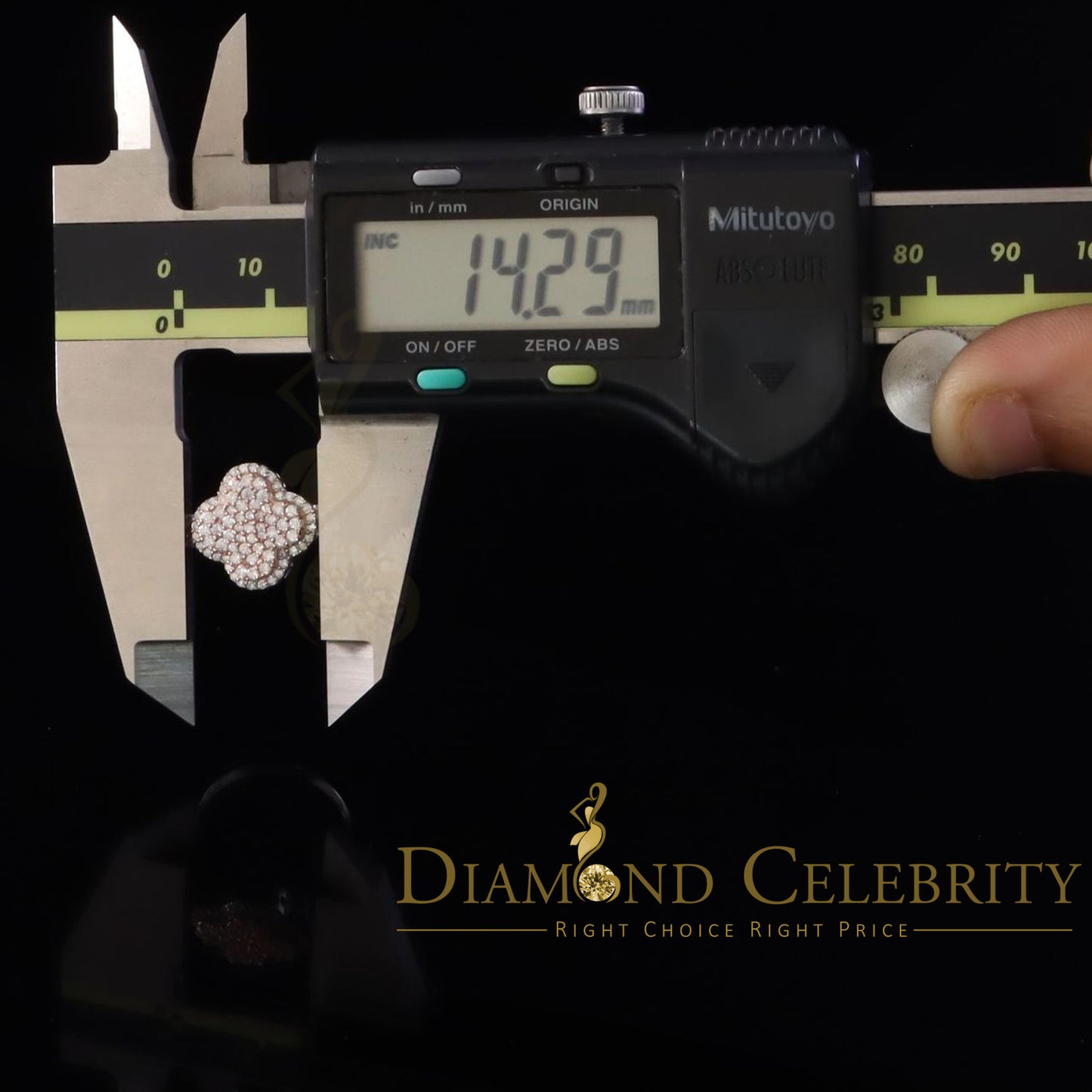 DiamondCelebritees 1.66ct VVS D Clr Clover Silver White Rose For Women's 925 Moissanite Ring Size7