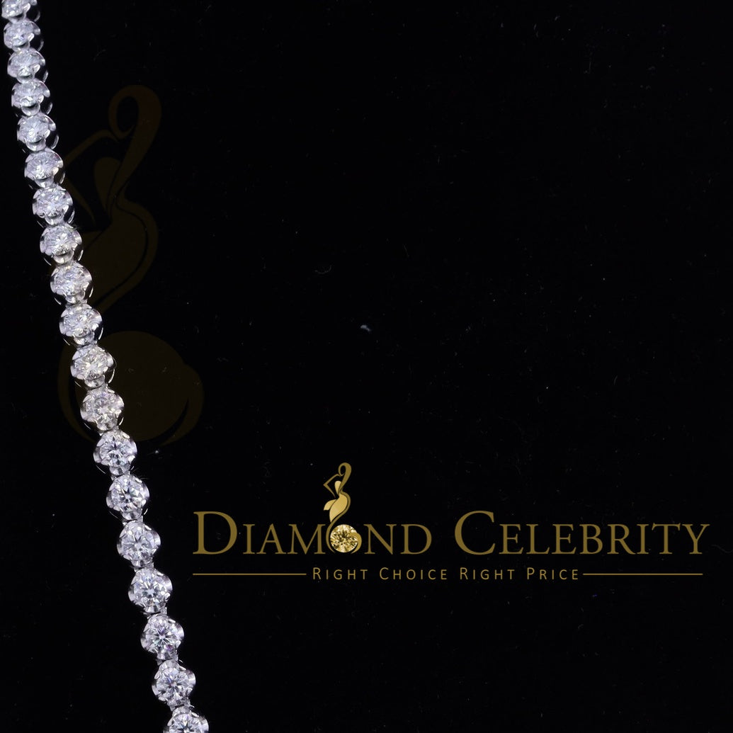 DiamondCelebritees 925 Silver White 20ct Moissanite Tennis Men's Necklace size 22inch & Width 6mm