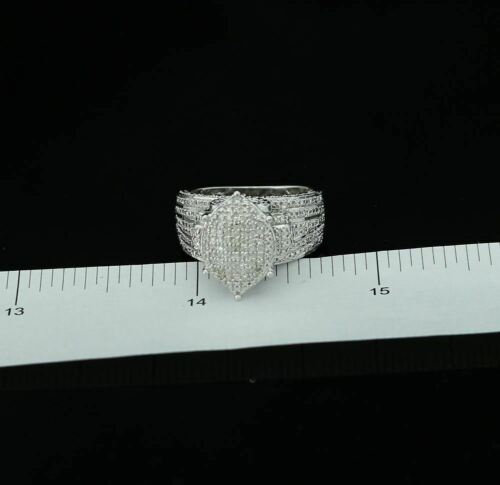 DiamondCelebritees Diamond 0.20CT 925 Sterling White Silver Engagement Cocktail Womens Ring Size 7