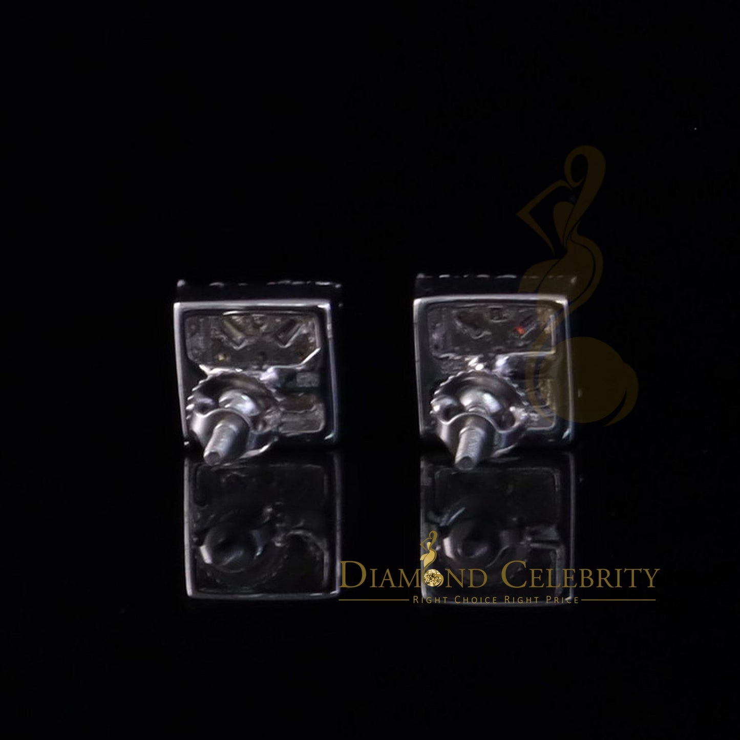 Diamondcelebritees Best Women's/Men's 925 Silver White 0.75ct VVS D Moissanite Square Stud Earrings