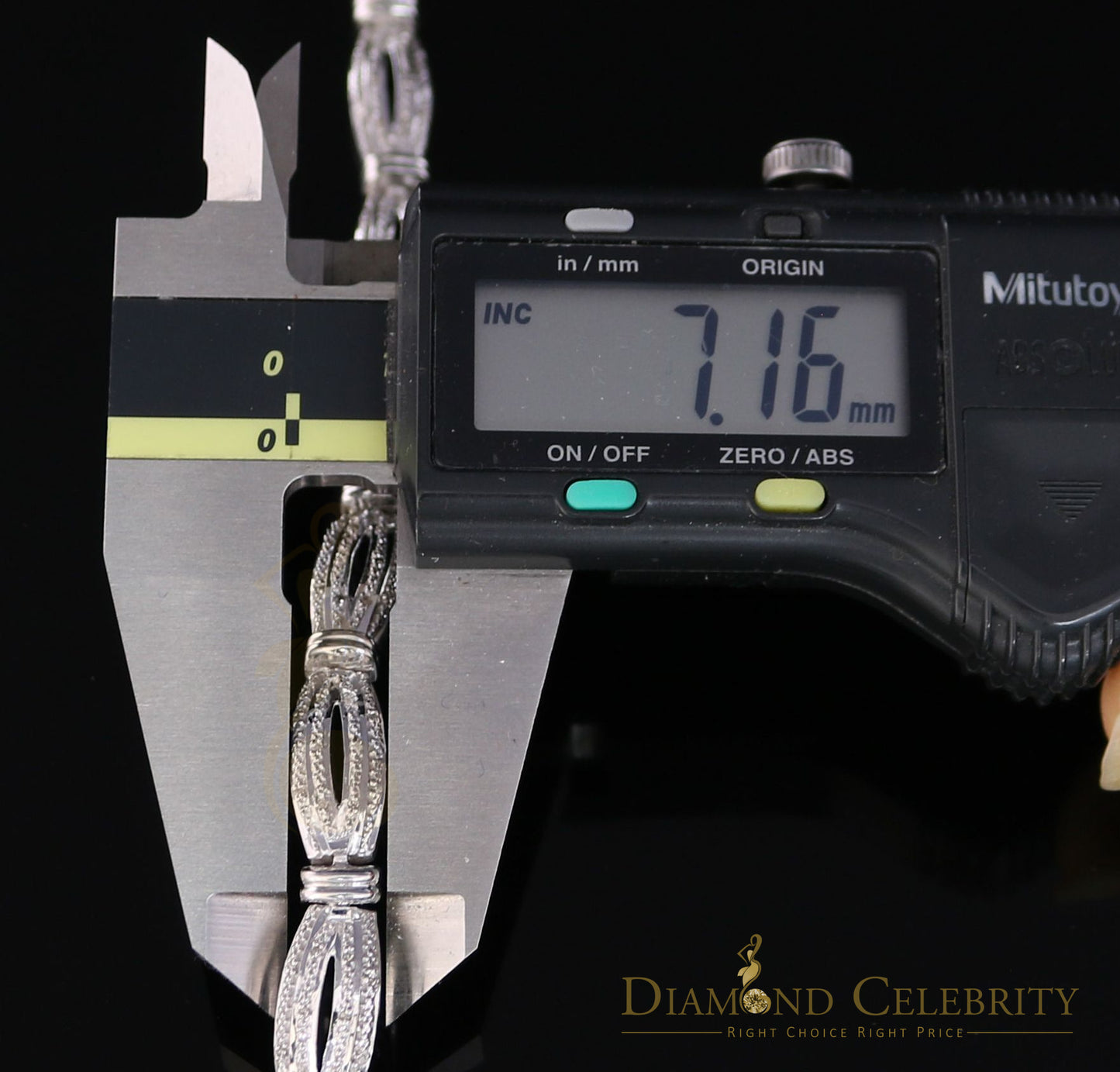 Diamondcelebritees 925 Silver Ladies White 0.20CT Genuine Diamonds Exotic Design Bracelete Size 7''
