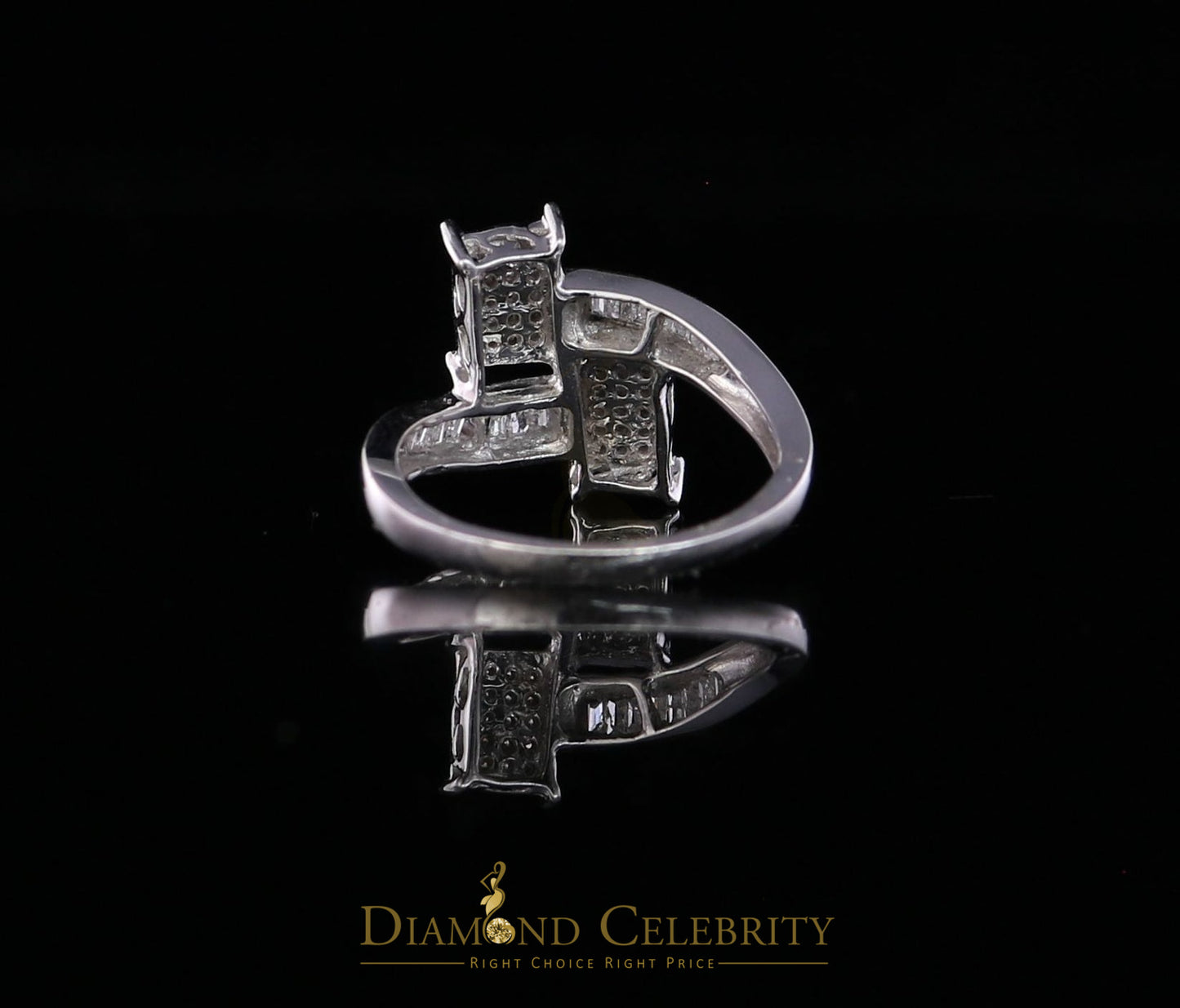 DiamondCelebritees Real 14kt White Gold with 0.33CT Real Mix Bugget Round Diamond Ring Size 6.5