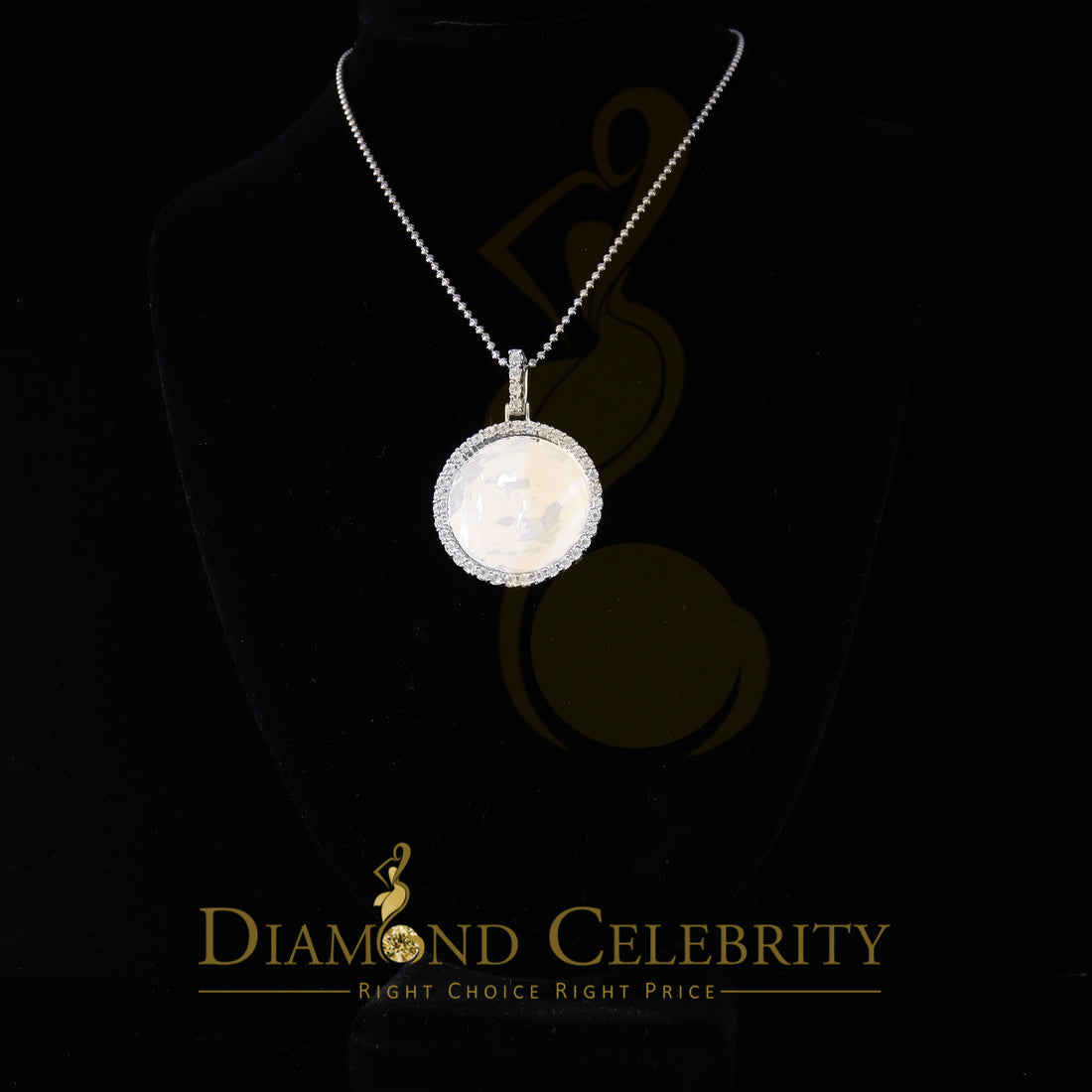 DiamondCelebritees Real 0.15ct Diamond 925 Sterling Silver 1.50" PICTURE Fashion White Pendant