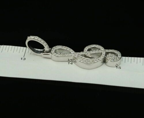 DiamondCelebritees Promise 925 White Sterling Silver MUSIC SIGN Pendant with 2.34ct Cubic Zirconia