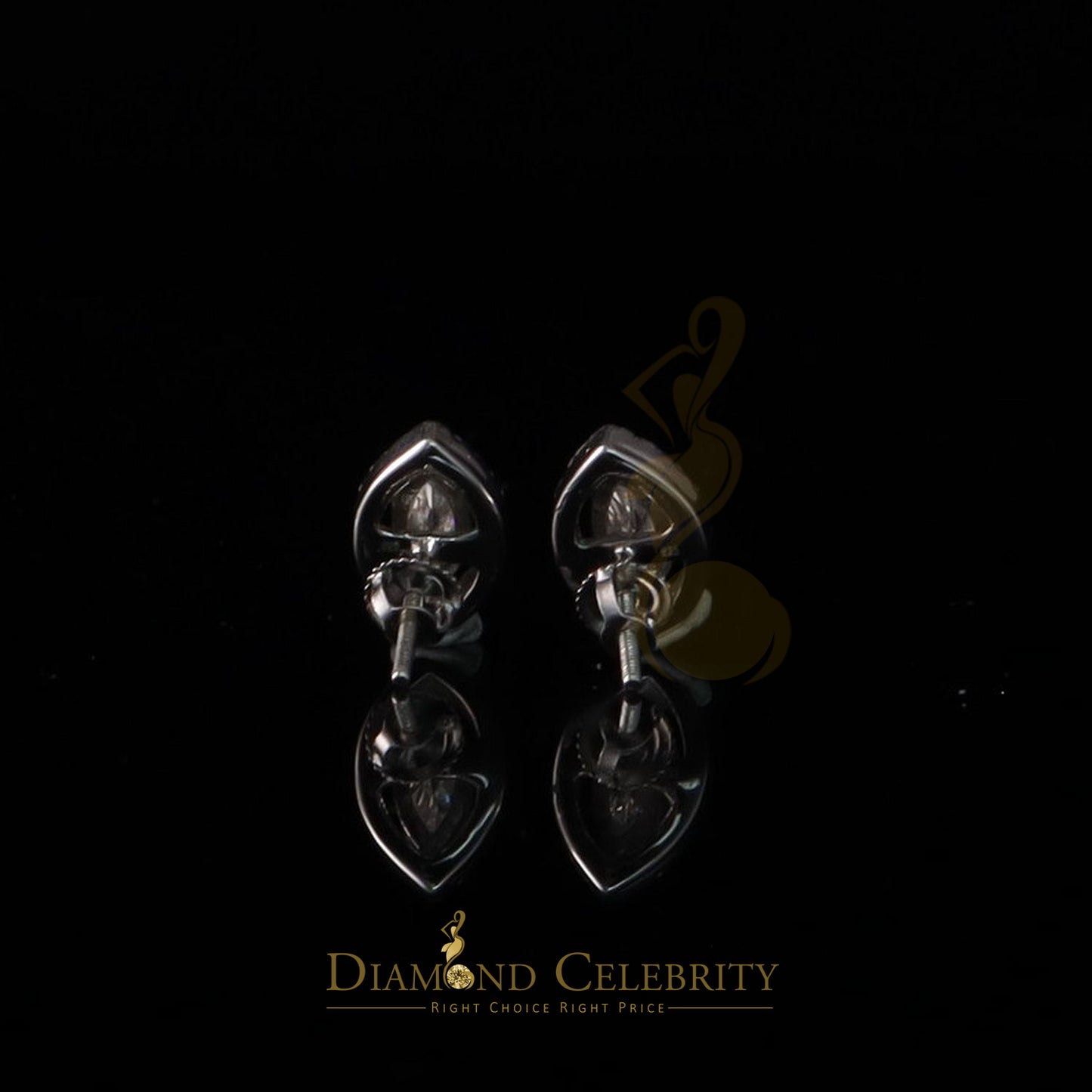 Diamondcelebritees Men's/Women's 925 Silver White 2.50 ct VVS 'D' Moissanite Stud Earrings