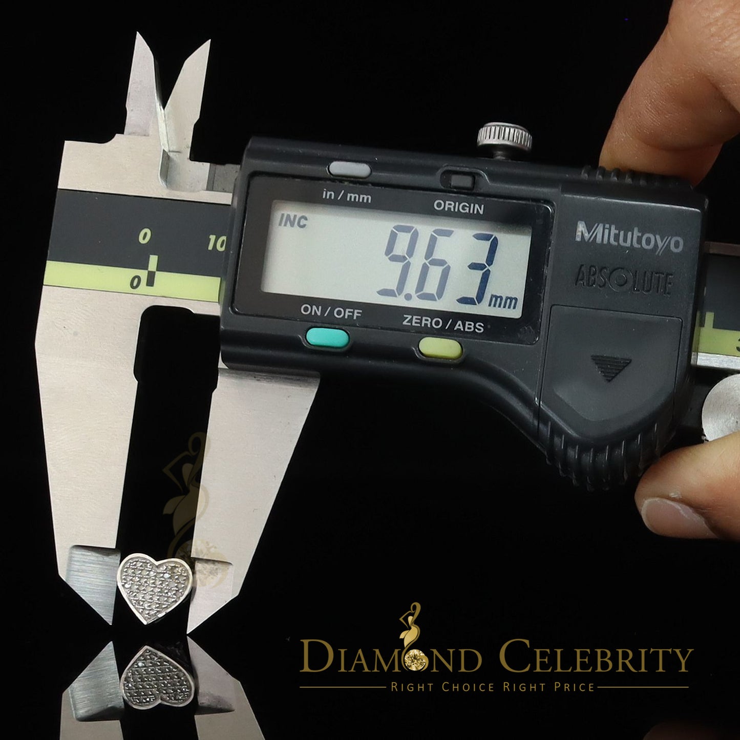 DiamondCelebritees Aretes Para Hombre Heart 925 White Silver 0.25ct Diamond Women's /Men's Earrings