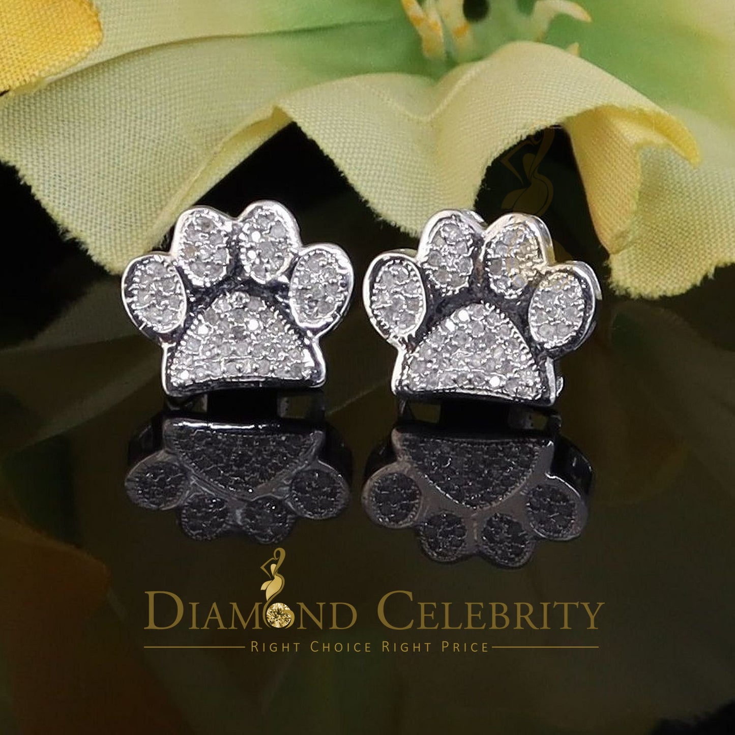 DiamondCelebritees 925 White 0.25ct Diamond Hip Hop Men's & Women's Stud Earring Sterling Silver