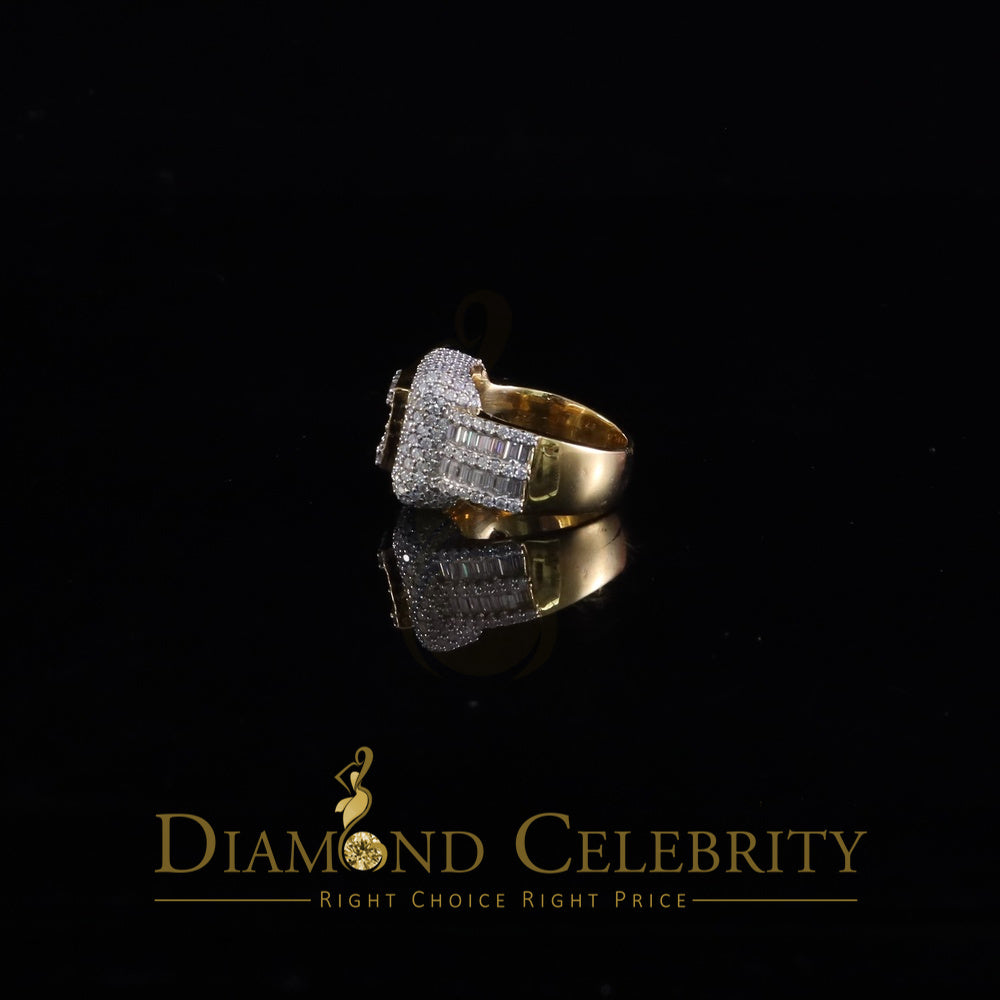 DiamondCelebritees Men's White 925 Silver 5.50ct VVS D Baguett Moissanite Square Pinky Ring Size 11