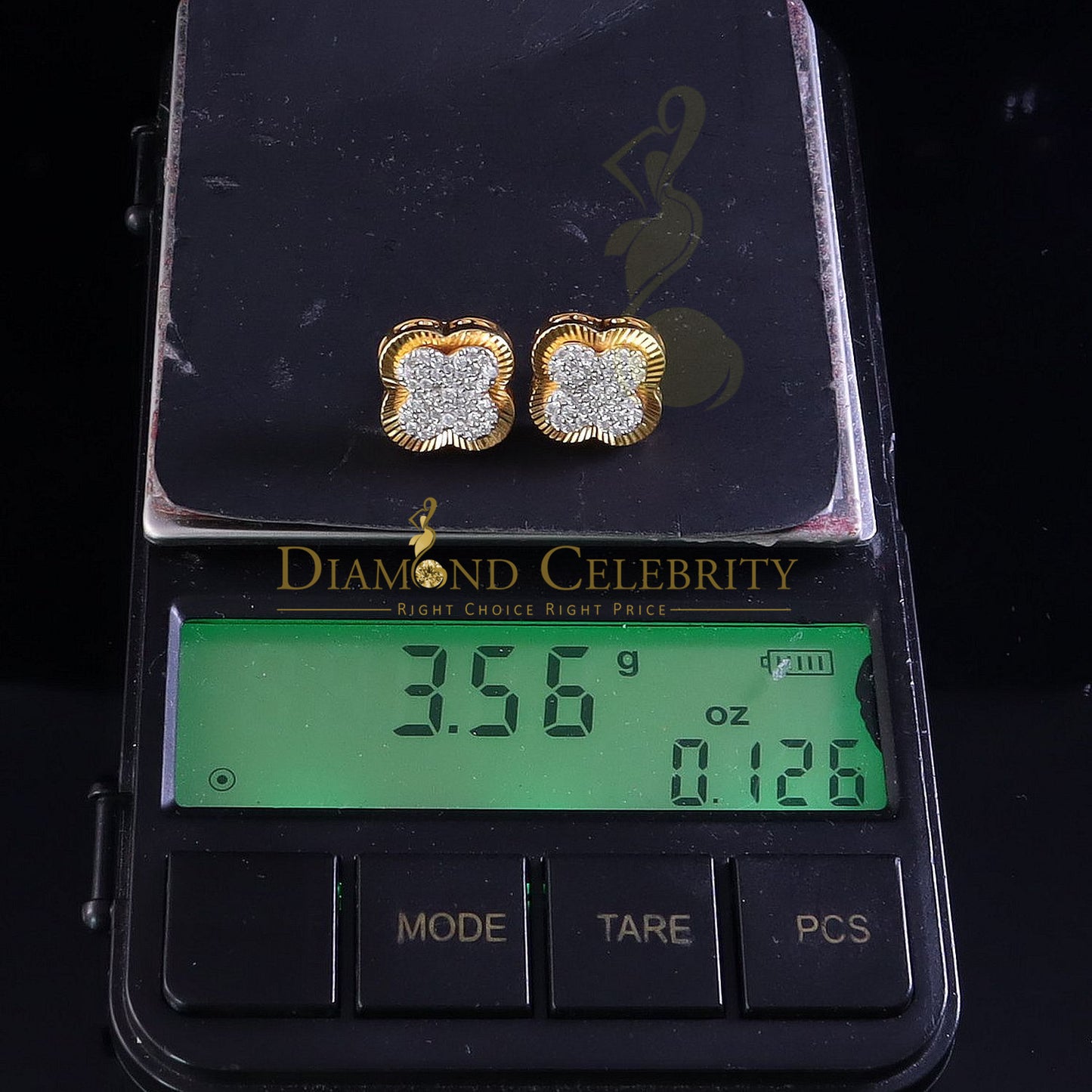 DiamondCelebritees 1.00 ct VVS 'D' Moissanite Mens/Womens 925 Silver Yellow Stud Earrings
