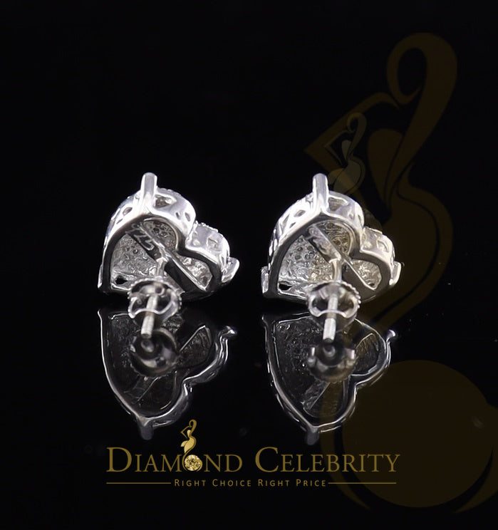 DiamondCelebritees Style Heart 925 White Silver 0.25ct Diamond Women's & Men's Fashion Earrings