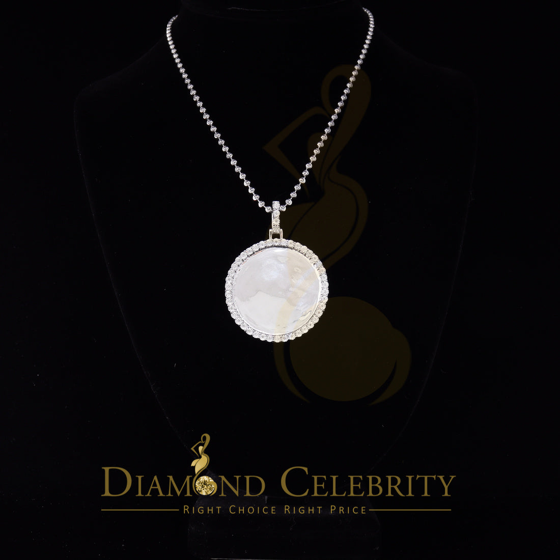 DiamondCelebritees Real 0.25ct Diamond 925 Sterling White Silver 1.75" PICTURE Fashion Pendant