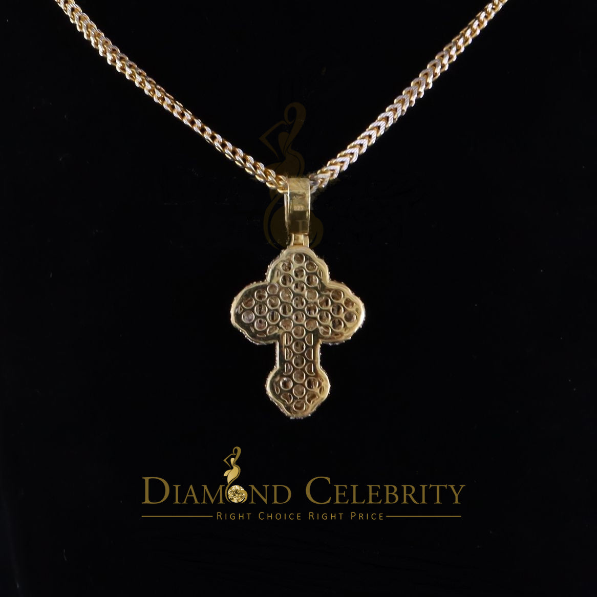 Diamondcelebritees New Yellow Buttony Cross 925 Silver 4.50ct VVS D Moissanite Pendant Men's/Womens