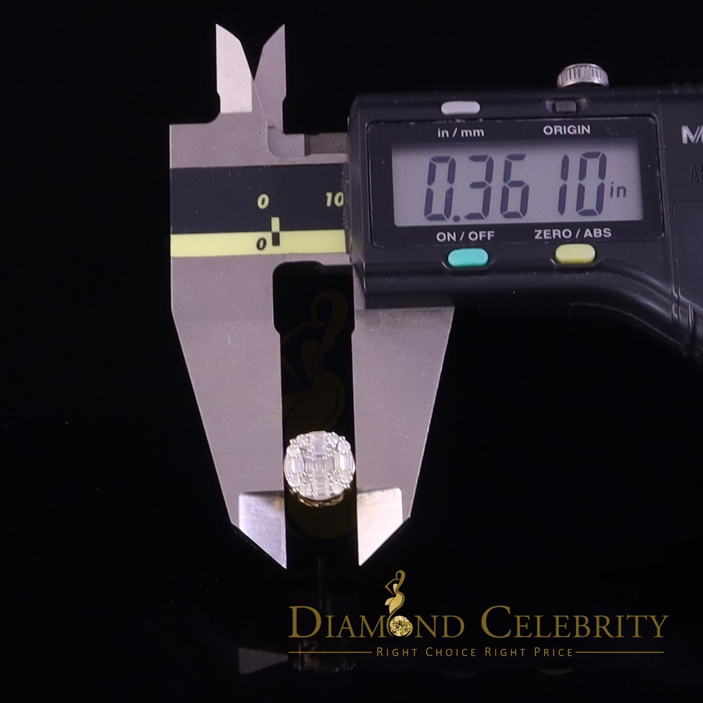 DiamondCelebritees Mens/Womens 925 Silver Yellow 1.50ct VVS 'D' Moissanite Stud Round Earring