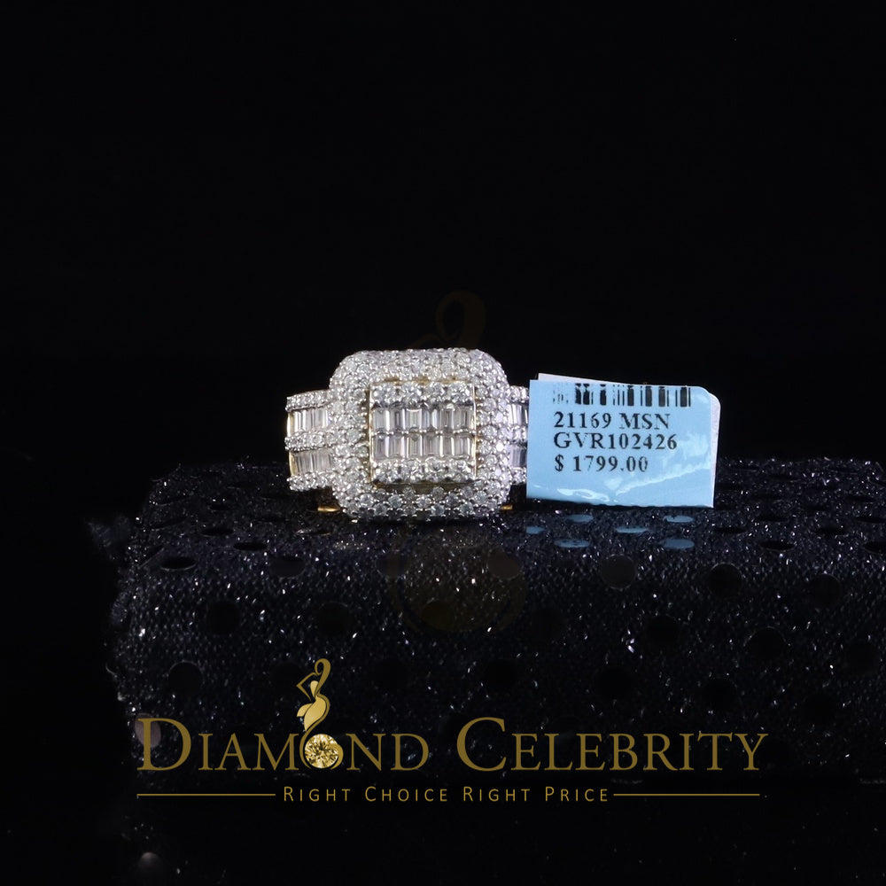 DiamondCelebritees Men's White 925 Silver 5.50ct VVS D Baguett Moissanite Square Pinky Ring Size 11