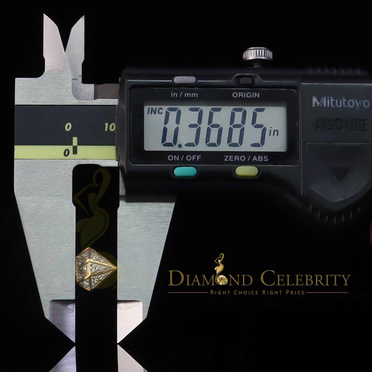 DiamondCelebritees 0.24ct Cubic Zirconia 925 Yellow Silver Women's & Men's Hip Hop Stud Earrings