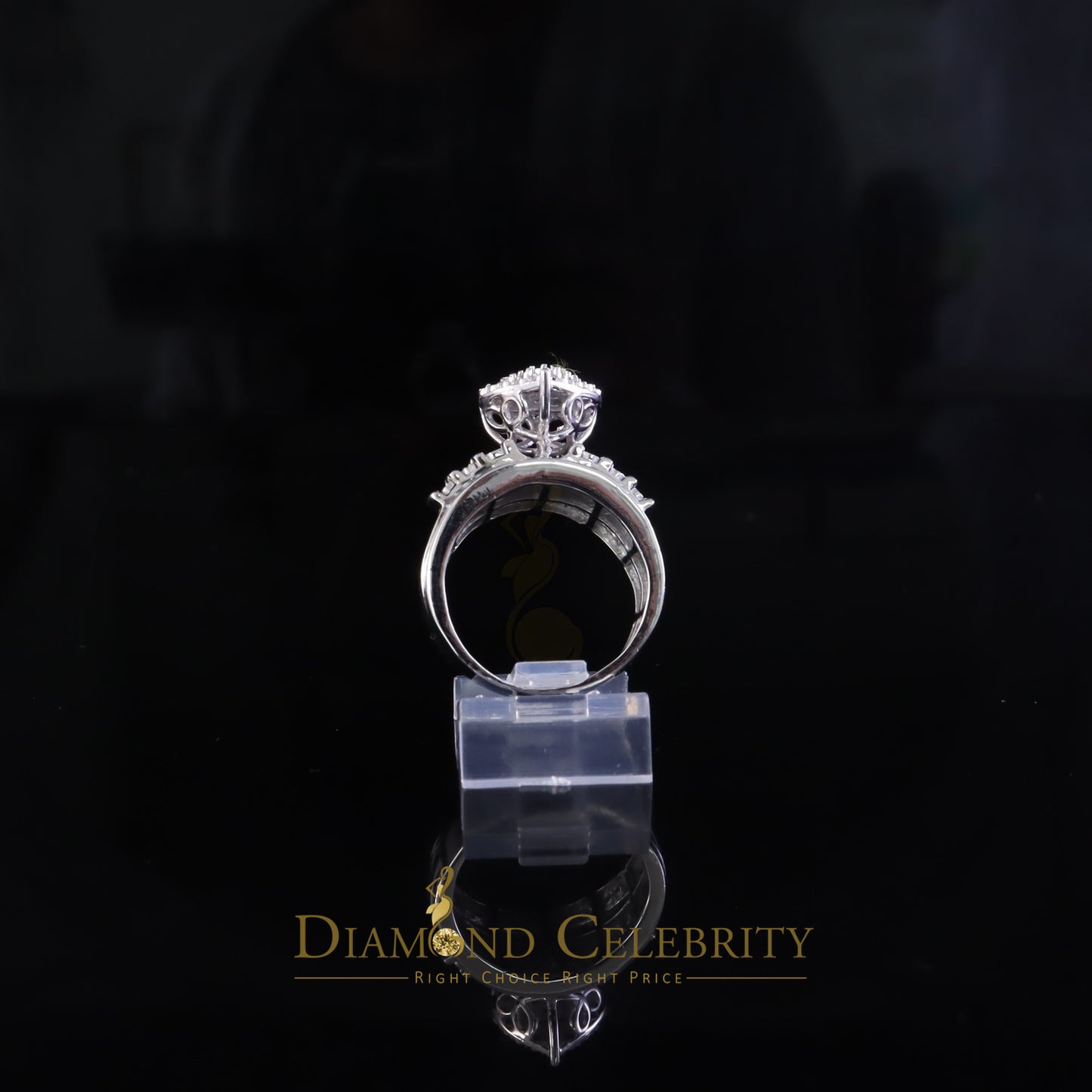 DiamondCelebritees New Cindarella Heart Ring SZ7 Real Diamond 0.25ct White 925 Silver for Women