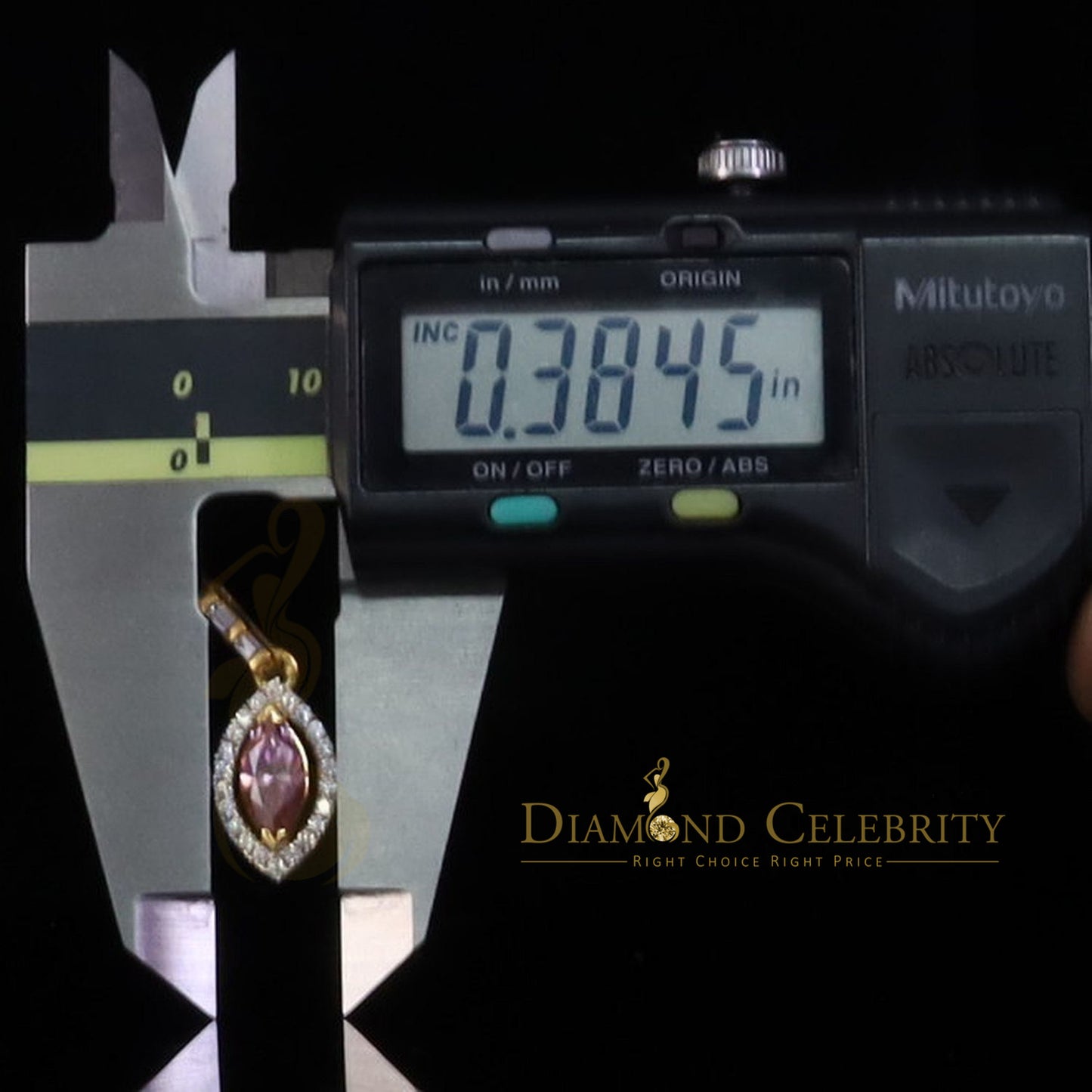 Diamondcelebritees Simple Women's 925 Silver Yellow 1.25 ct VVS 'D' Pink Marquis Moissanite Pendant