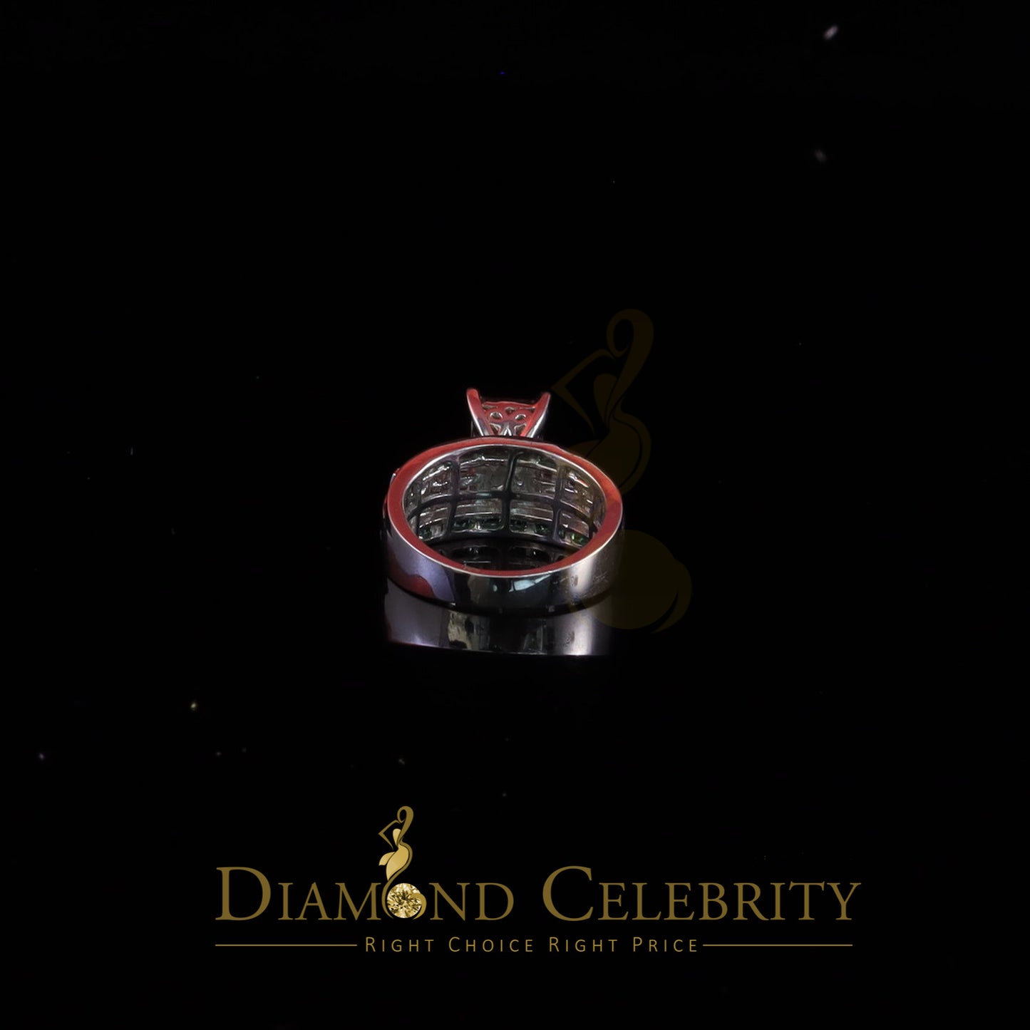 DiamondCelebritees 925 Sterling White Silver Cinderella Cubic Zirconia 1.50ct Womens Ring Size 7