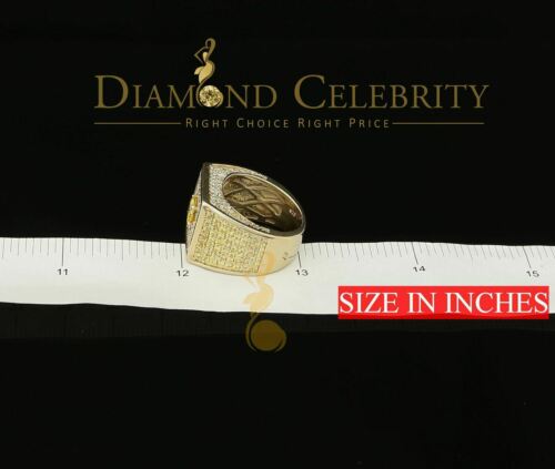 DiamondCelebritees 925 Sterling Yellow Silver Square Shape Cubic Zirconia 9.50ct Womens Ring Size7