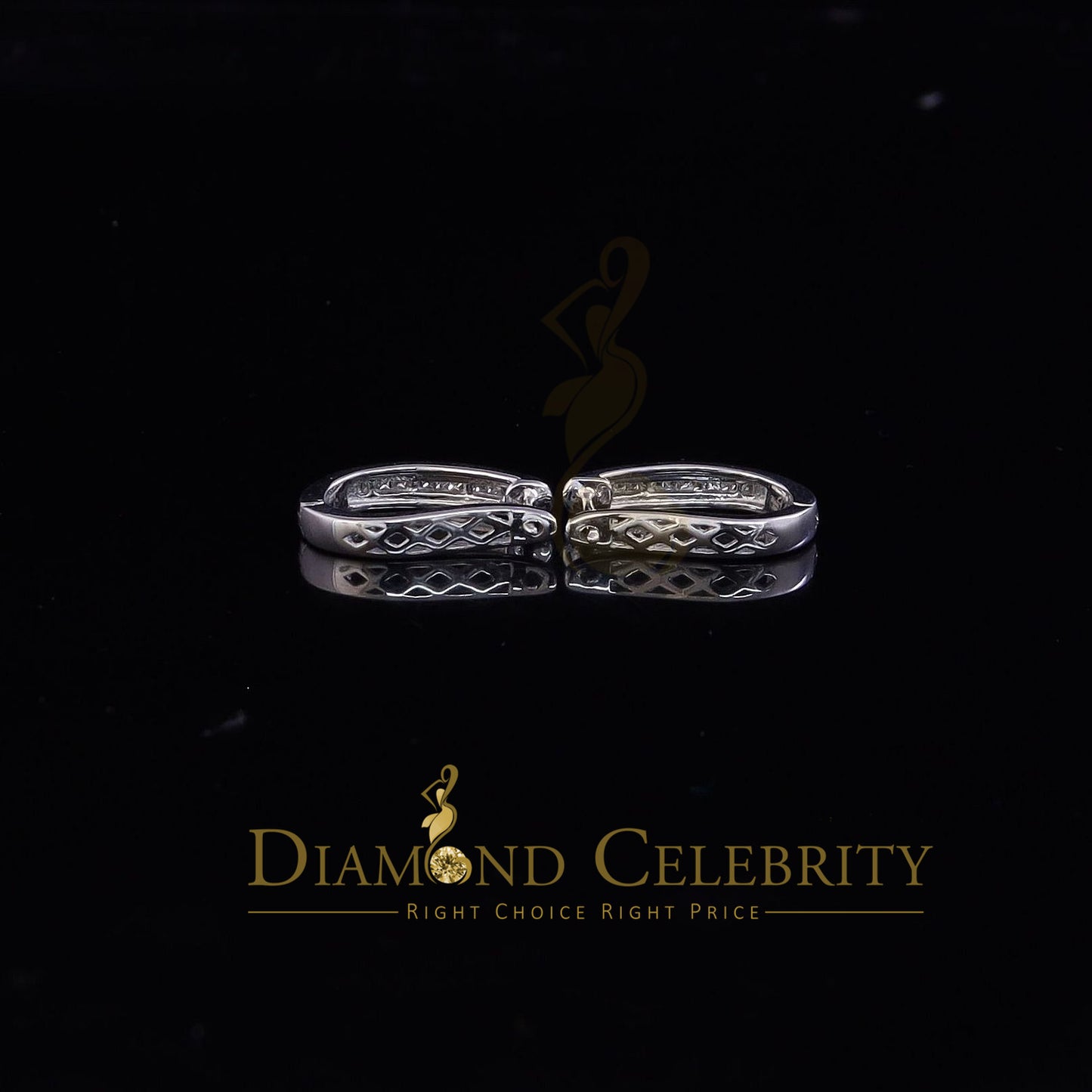 DiamondCelebritees 0.33ct Diamond 925 Sterling Silver White Hoop Stud Earrings For Men's / Women's