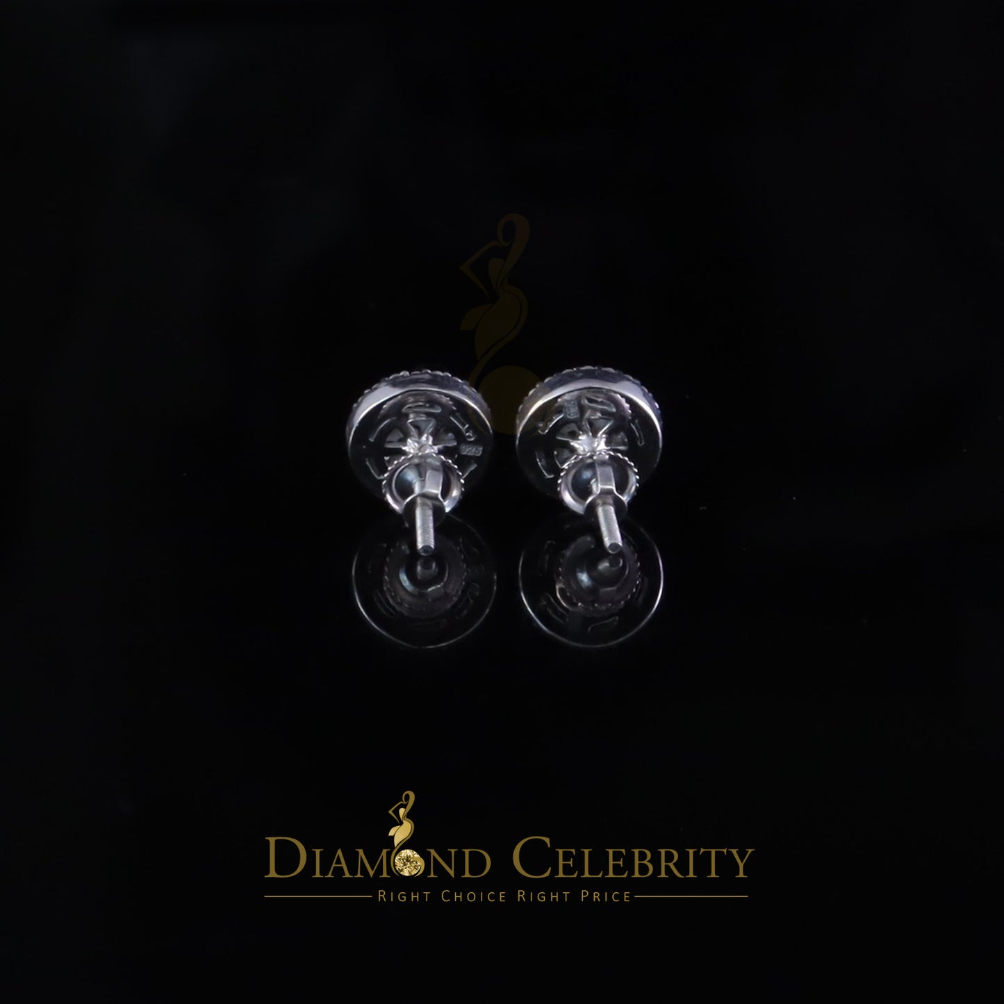 Diamondcelebritees New 0.66ct VVS 'D' Moissanite Men's/Womens 925 Silver White FLoral Stud Earrings