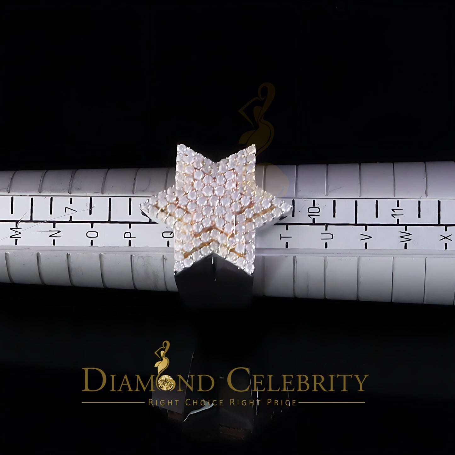 DiamondCelebritees 2.50ct VVS 'D' Moissanite White Men's Six Pointed Star of David Silver Ring Sz9