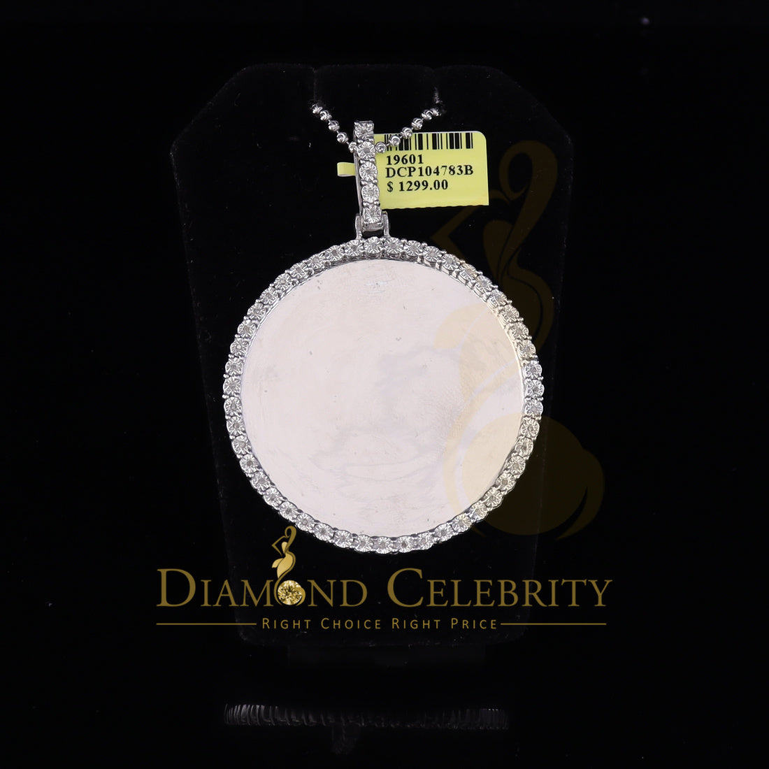DiamondCelebritees Real 0.25ct Diamond 925 Sterling Silver 2" PICTURE Charm Fashion White Pendant