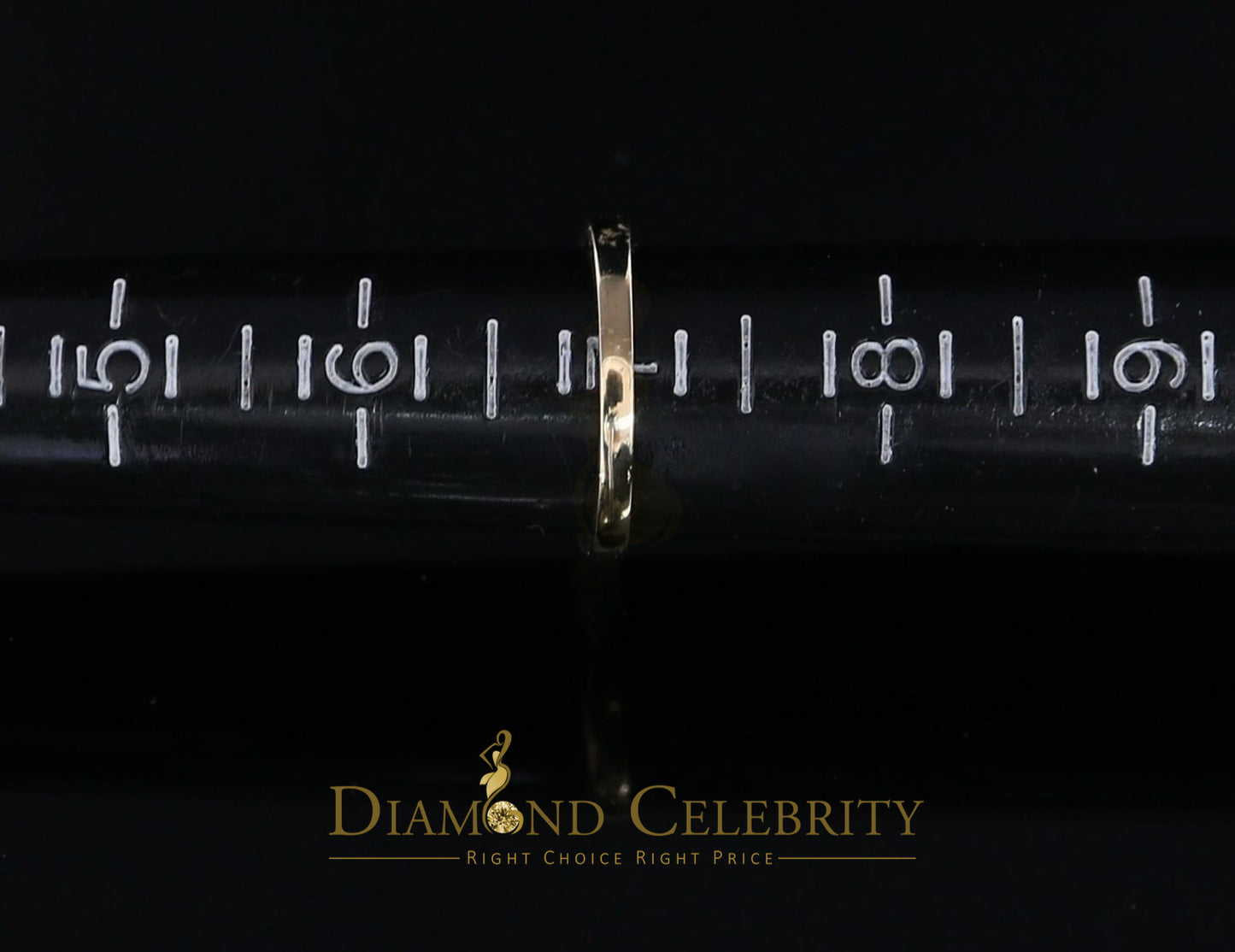 DiamondCelebritees 0.03CT 14 KT Real Yellow Gold with Diamond Round Shape Womens Ring Size 7
