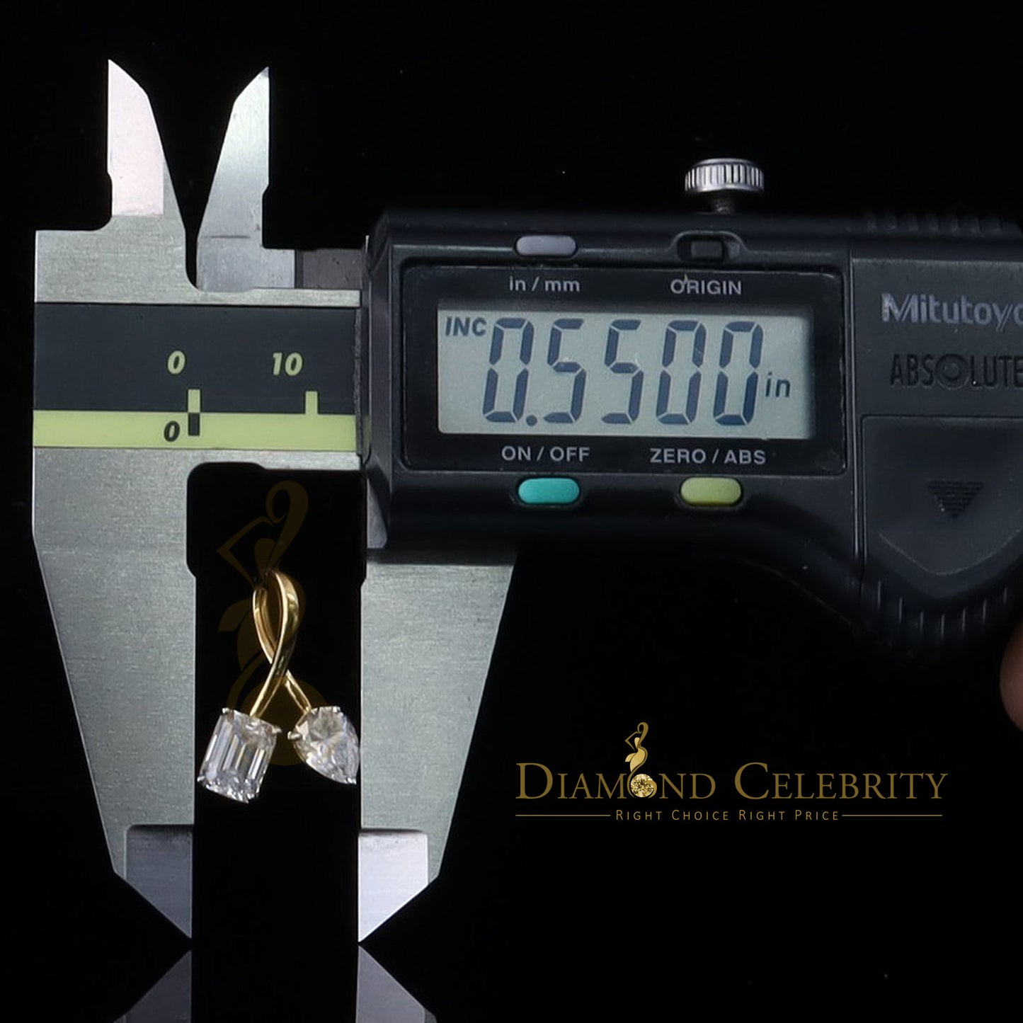 Diamondcelebritees Yellow 925 Silver 2.00 ct VVS D Clr Moissanite Pear & Emerald Pendant for Women