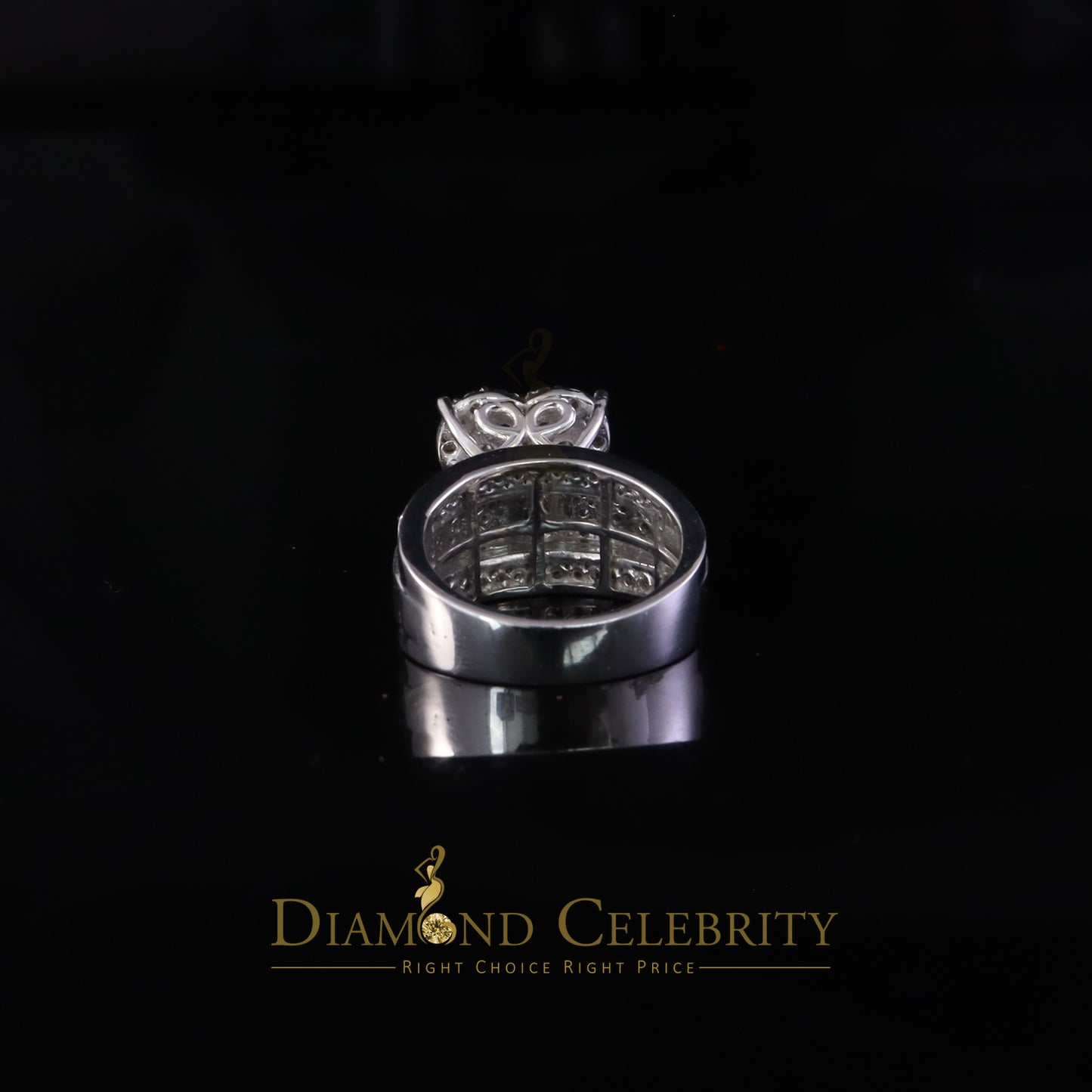 DiamondCelebritees Cindarella White Real Diamond 0.33ct 925 Silver Women Engagement Heart Ring SZ 7