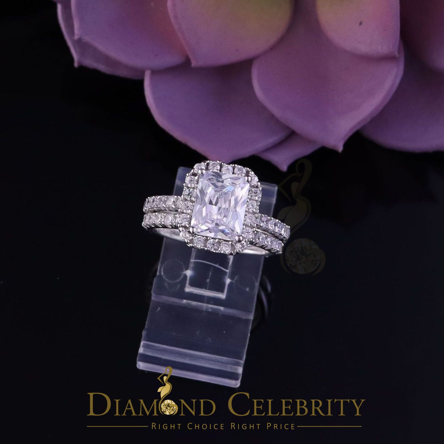DiamondCelebritees 6.04ct White Cubic Zirconia 925SterlingSilver Bridal Fashion Womens Ring SZ 6.5