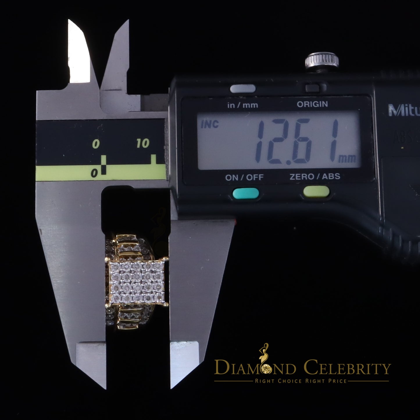 DiamondCelebritees Mirage 0.2ct Diamond Real Cinderella Rectangle 925Silver Yellow Womens Ring Sz 7
