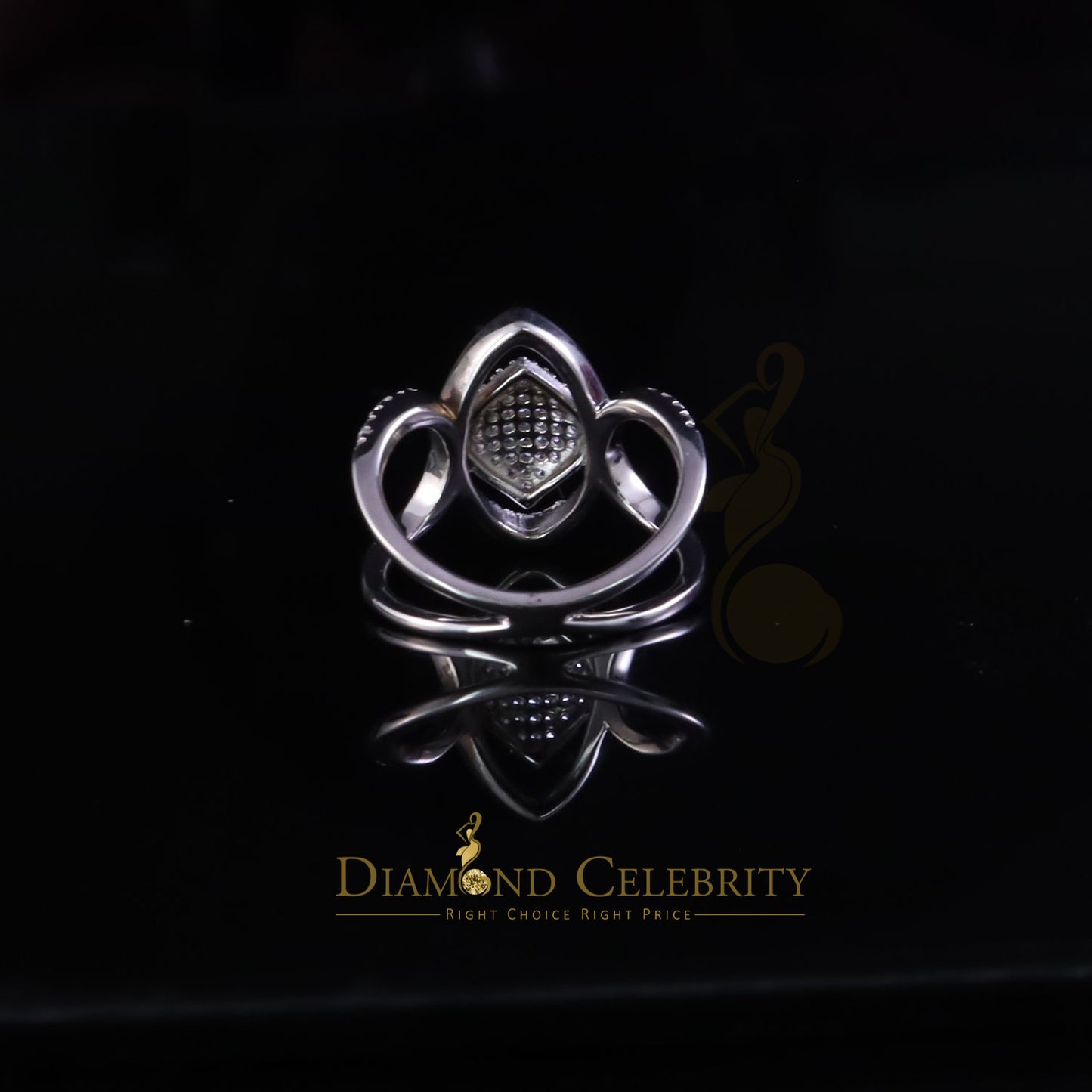 DiamondCelebritees 25 Cubic Zirconia Silver Kite Shape Natural White stones With Womens Ring Size 7