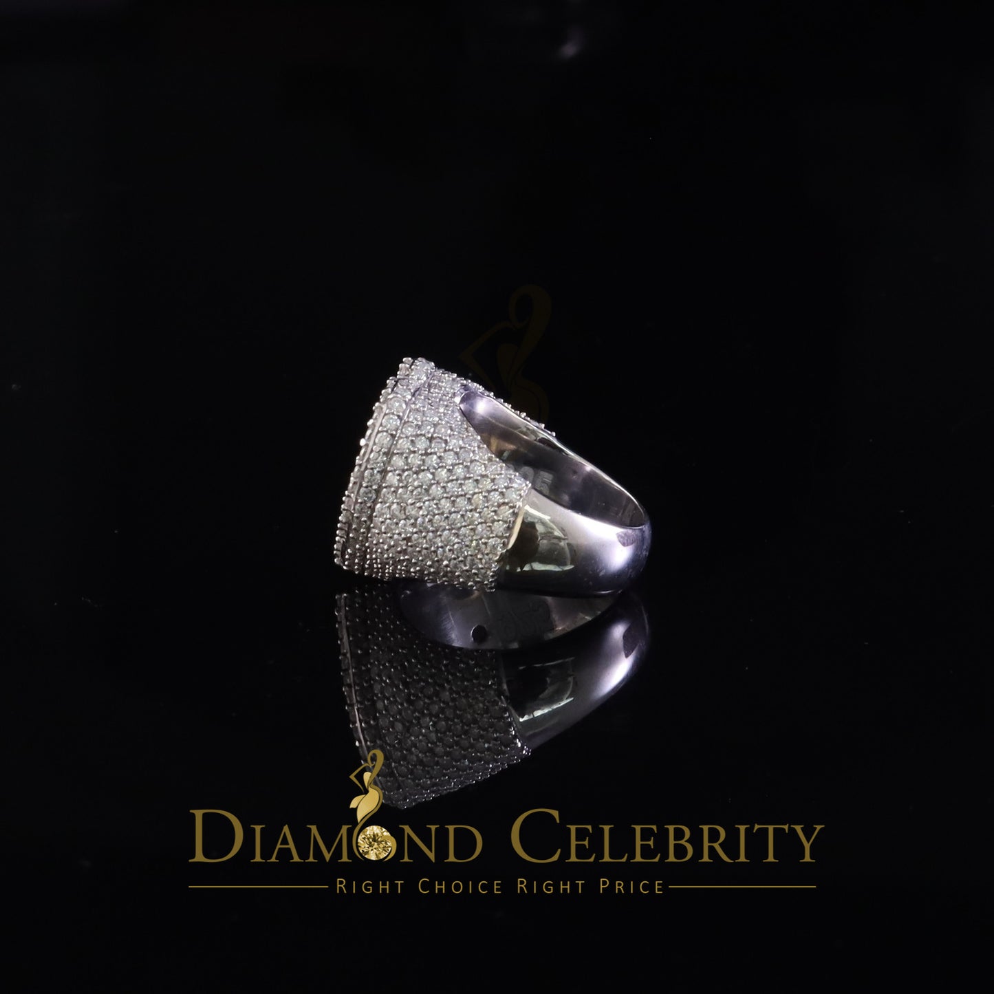 DiamondCelebritees Men's Heart Rings Size 10 White 925 Silver 7.00ct VVS 'D' Moissanite Stone