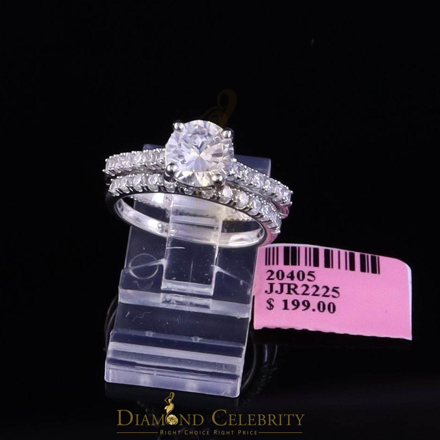 DiamondCelebritees 4.29ct White Cubic Zirconia 925 Sterling Silver Bridal Fashion Womens Ring SZ 7
