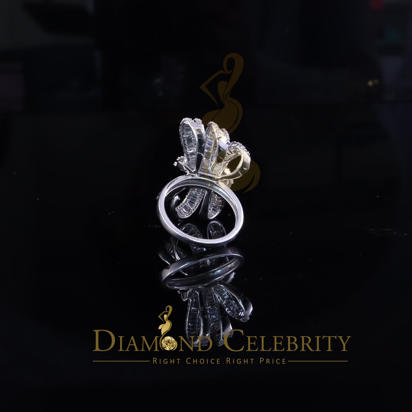 DiamondCelebritees 925 Sterling In 4.00ct Cubic Zirconia White Silver Cocktail Womens Ring Size 9