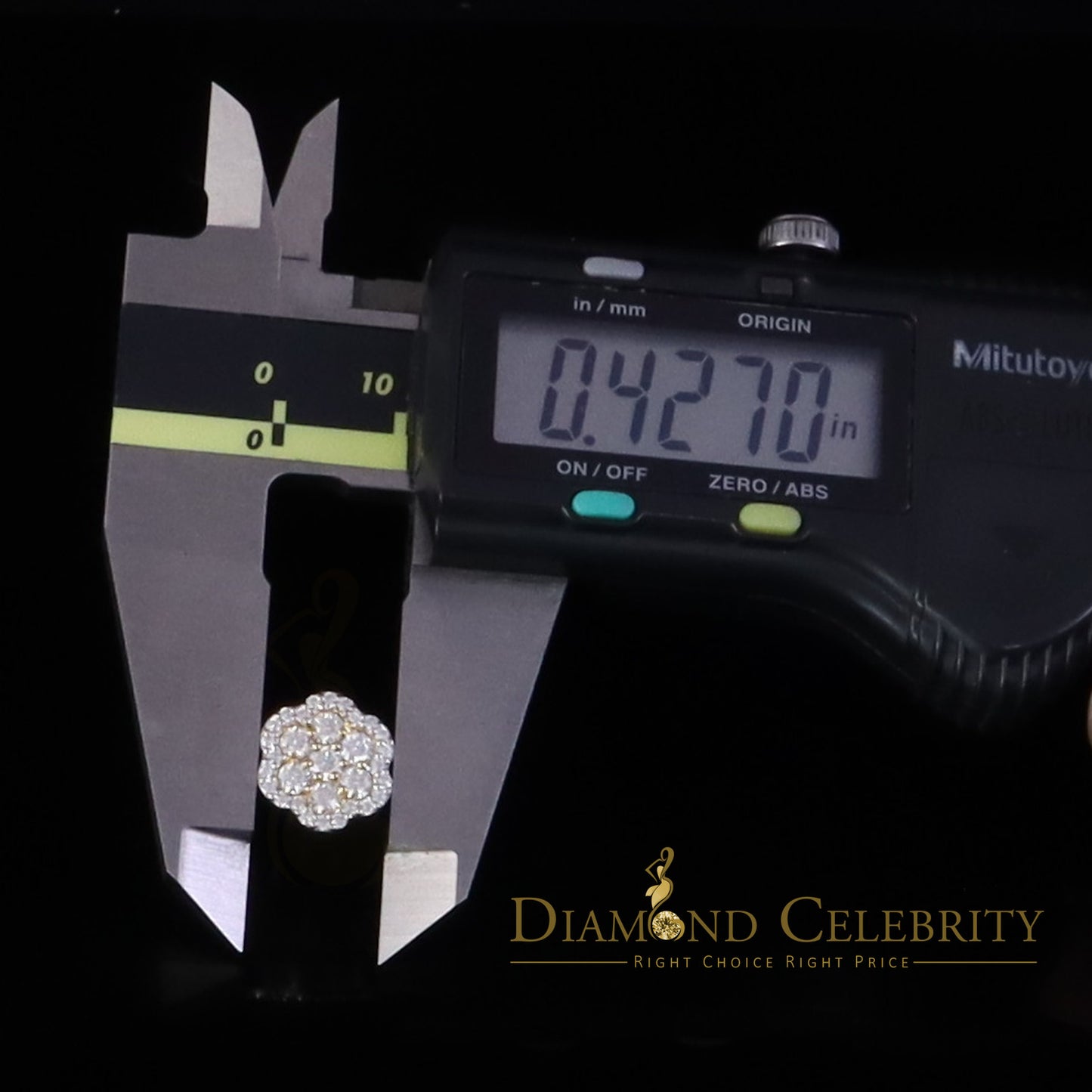 Diamondcelebritees White /Yellow Flower Silver 1.50ct VVS 'D' Moissanite 925 Earrings Men's/Womens