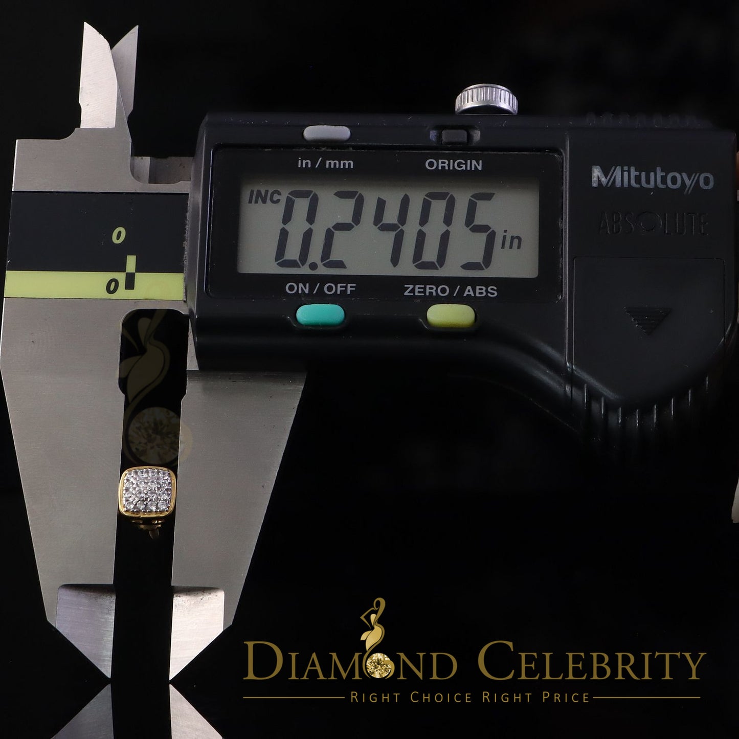 DiamondCelebritees Hip Hop 0.32ct Cubic Zirconia Yellow 925 Silver Screw Back Square Women Earrings