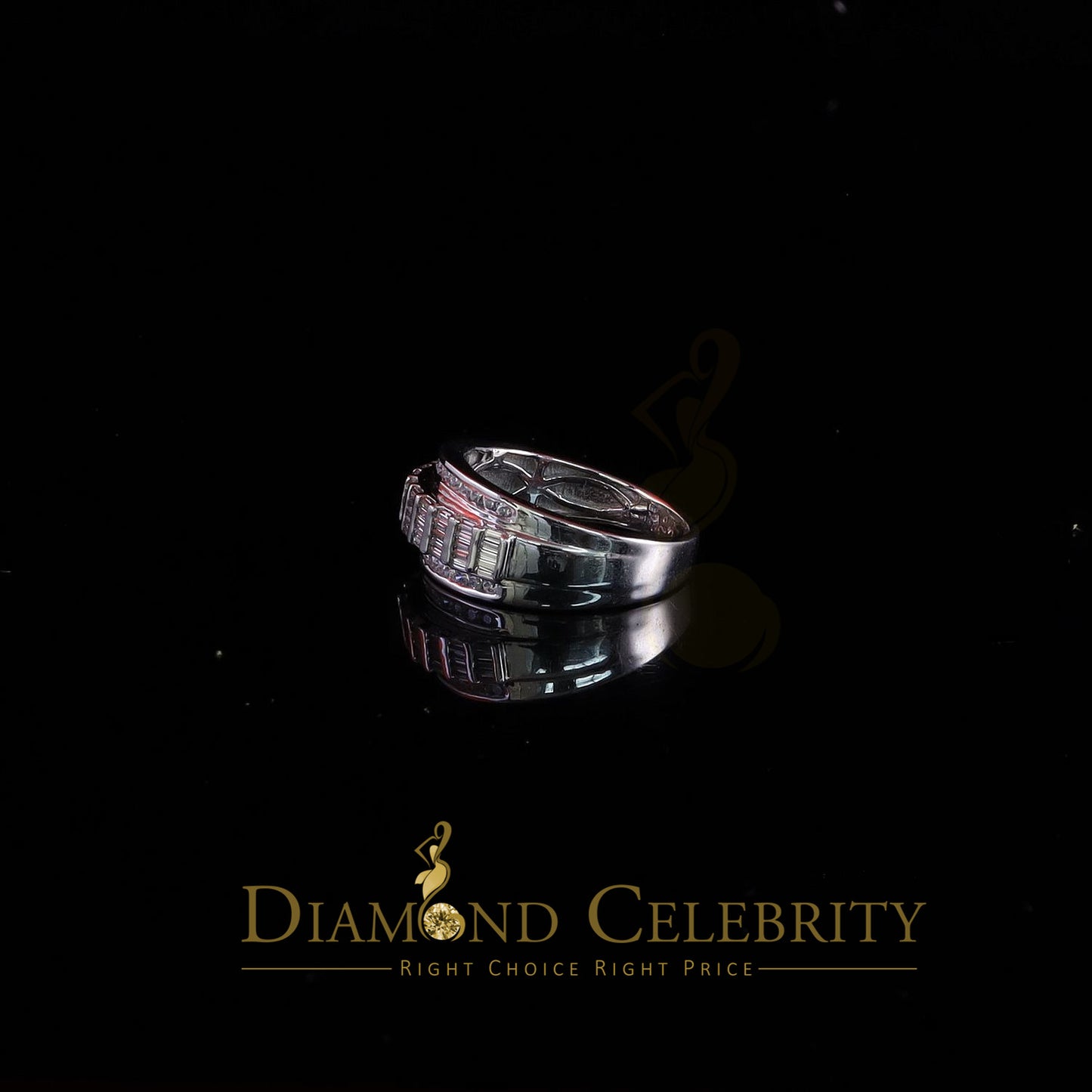 DiamondCelebritees 925 Sterling Silver White 1.75ct Cz Cindrella Men's Women's Ring Size 9