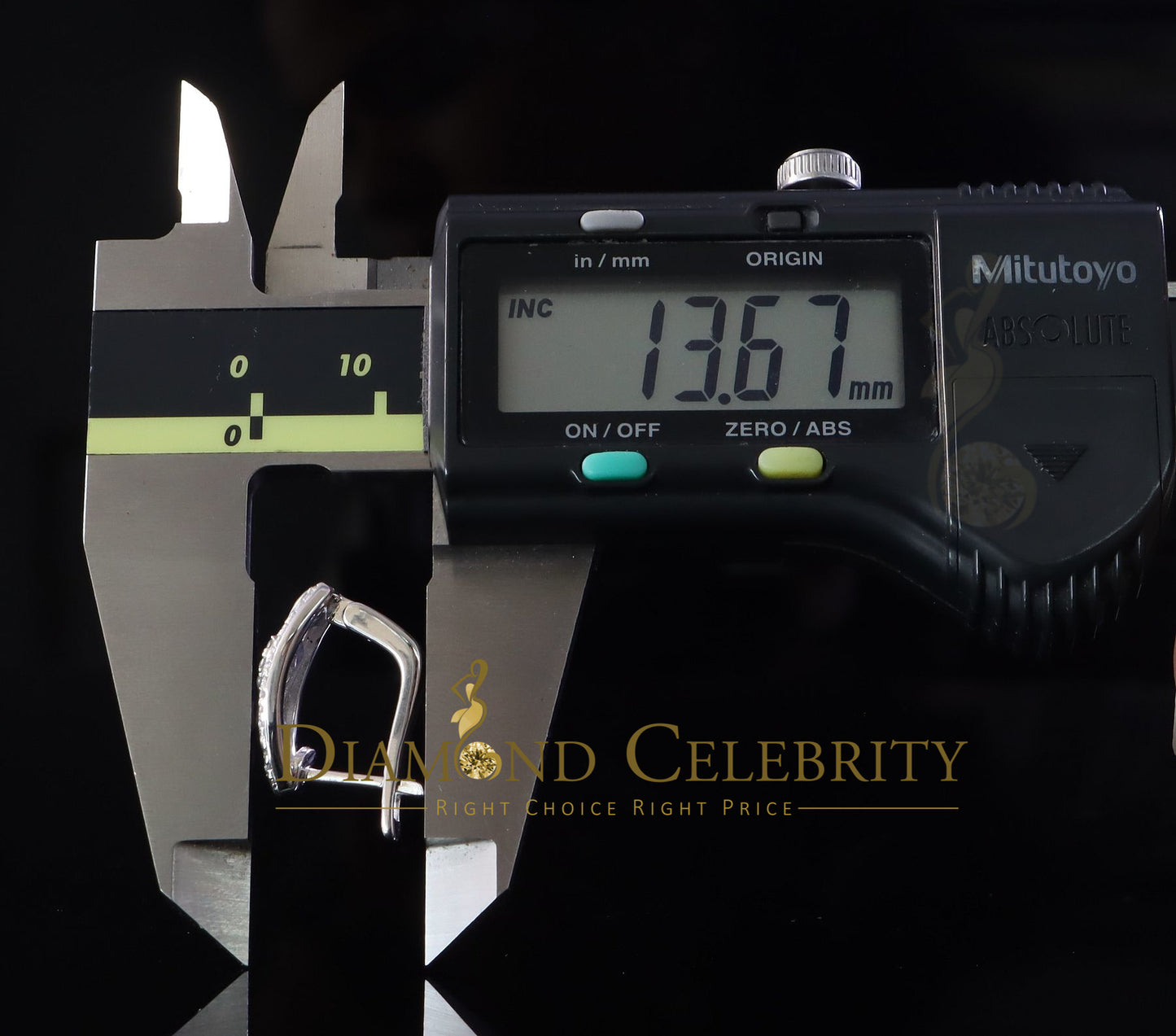 DiamondCelebritees Iced 2 row Huggie Mens hip hop white Gold 925 Sterling Silver Hoop earrings