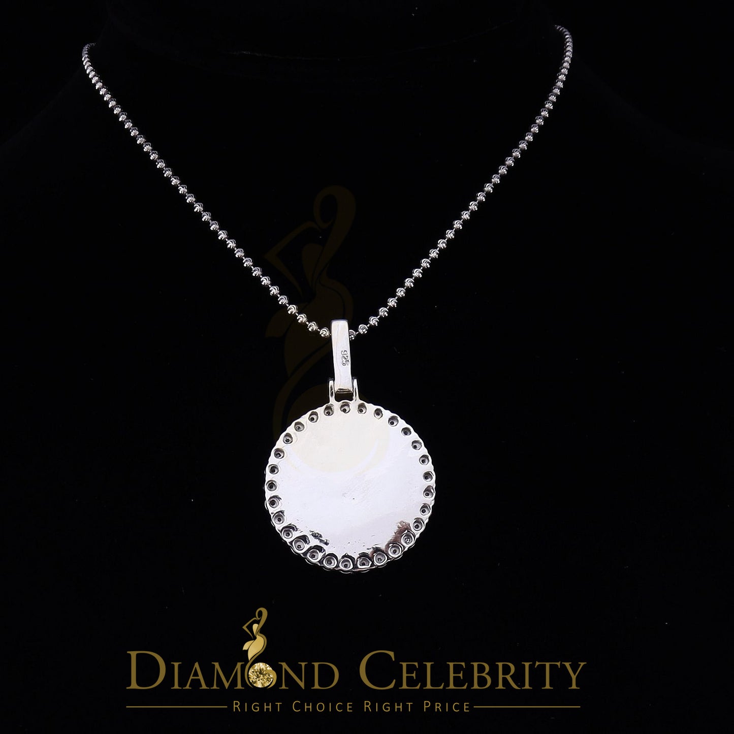 DiamondCelebritees Real 0.50ct Diamond 925 Sterling Silver 1.25" PICTURE Fashion White Pendant