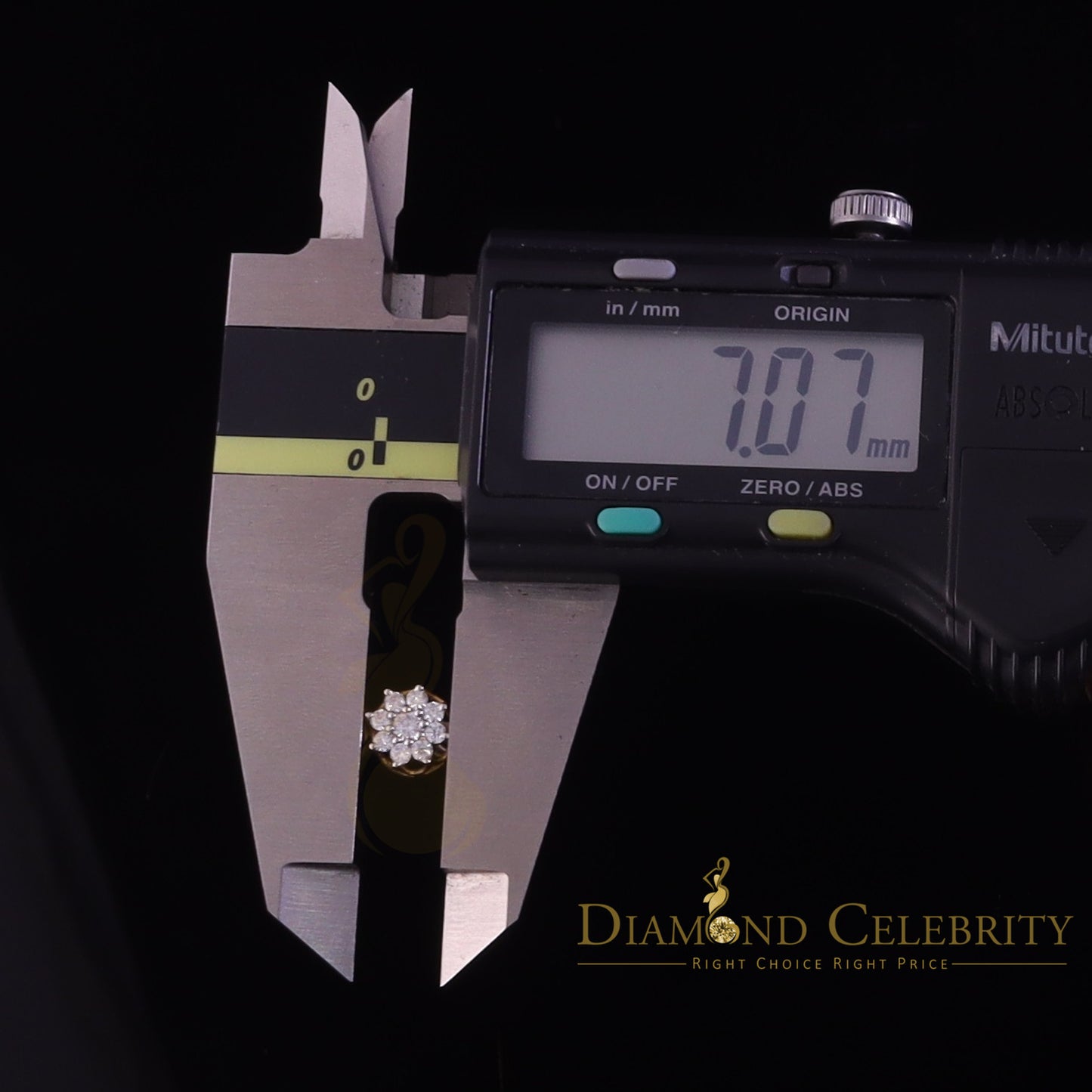 DiamondCelebritees 0.50ct Vvs 'D' Color Genuine Moissanite FLORAL Earrings 10k Real Yellow Gold